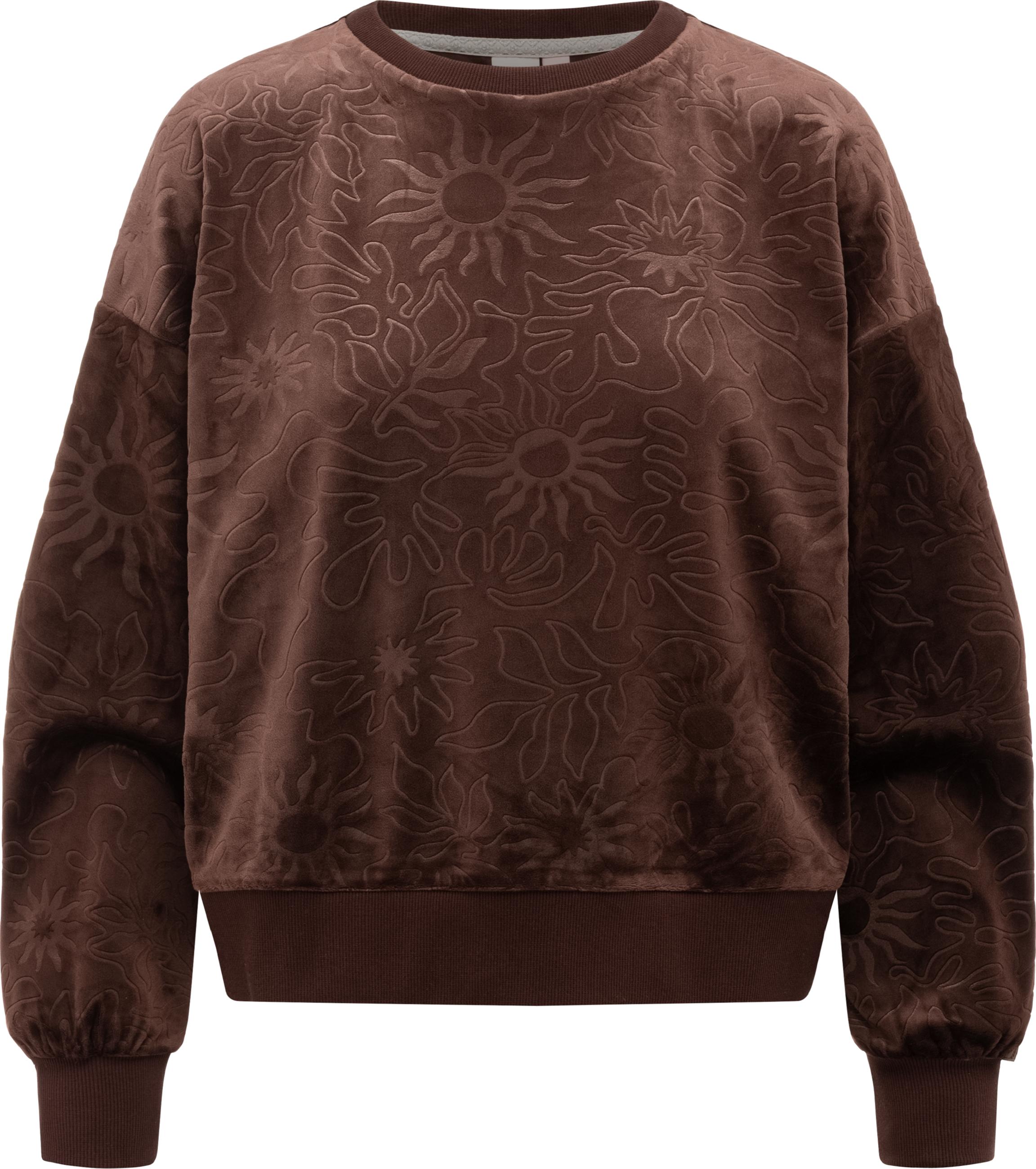 oversized Sweatshirt aus Samt "Wuss Embossed" Dark Choco