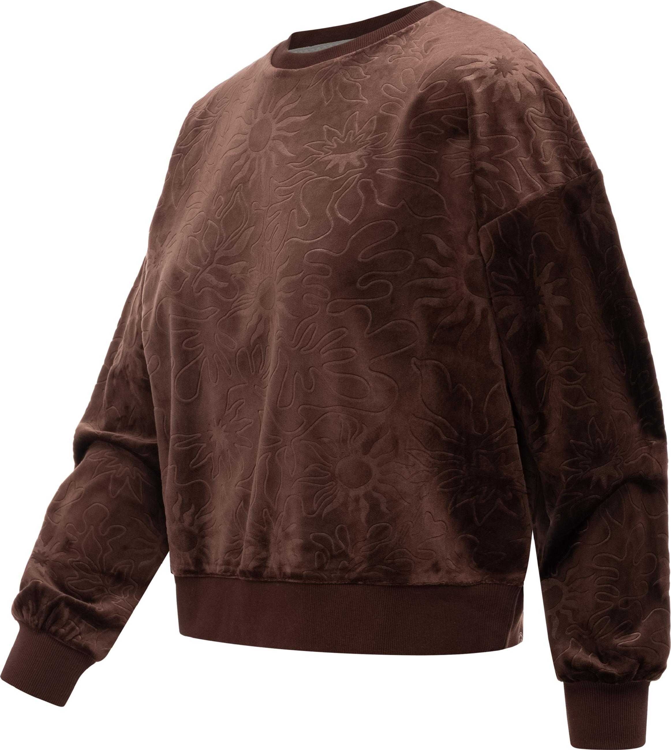 oversized Sweatshirt aus Samt "Wuss Embossed" Dark Choco