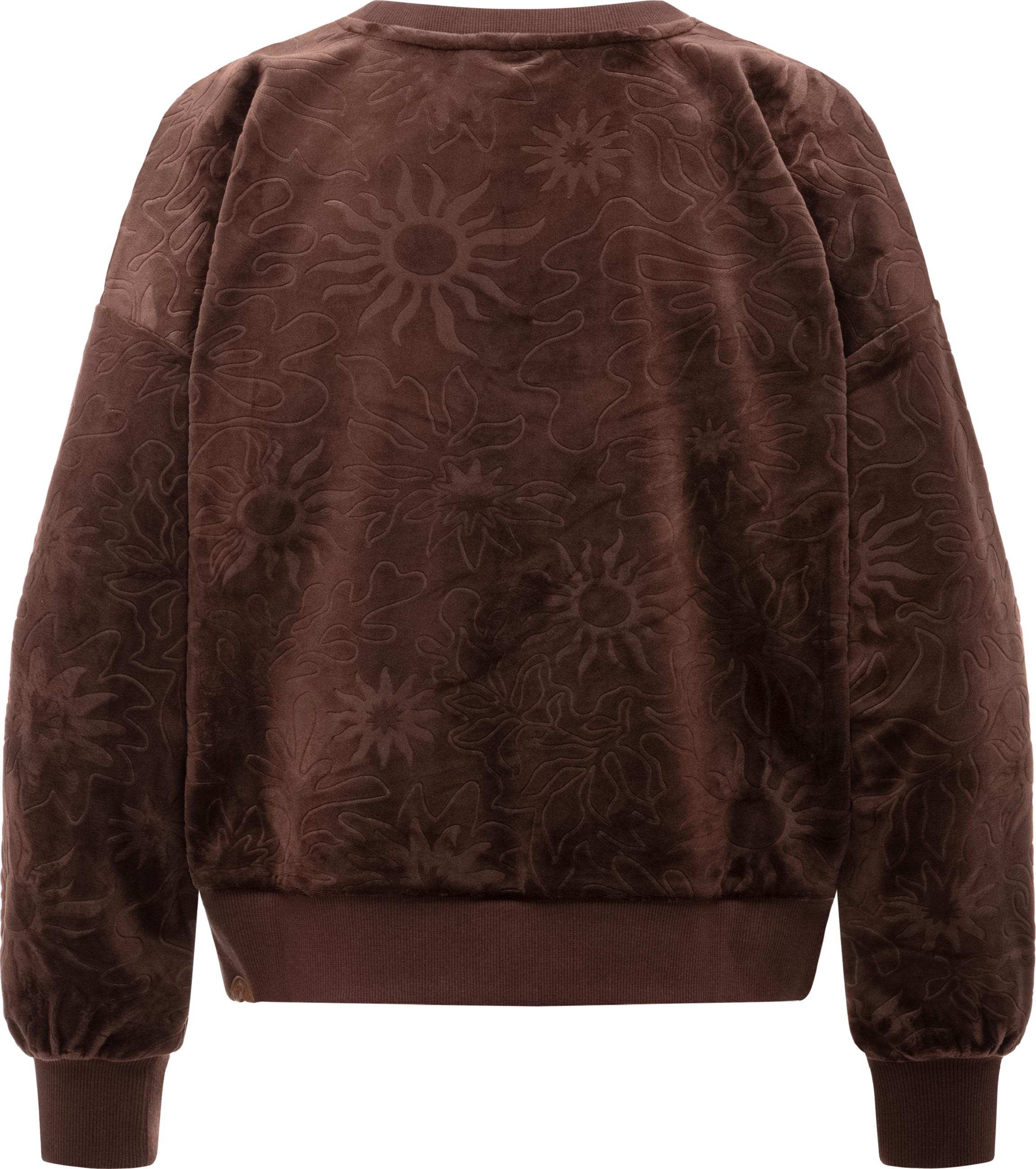 oversized Sweatshirt aus Samt "Wuss Embossed" Dark Choco