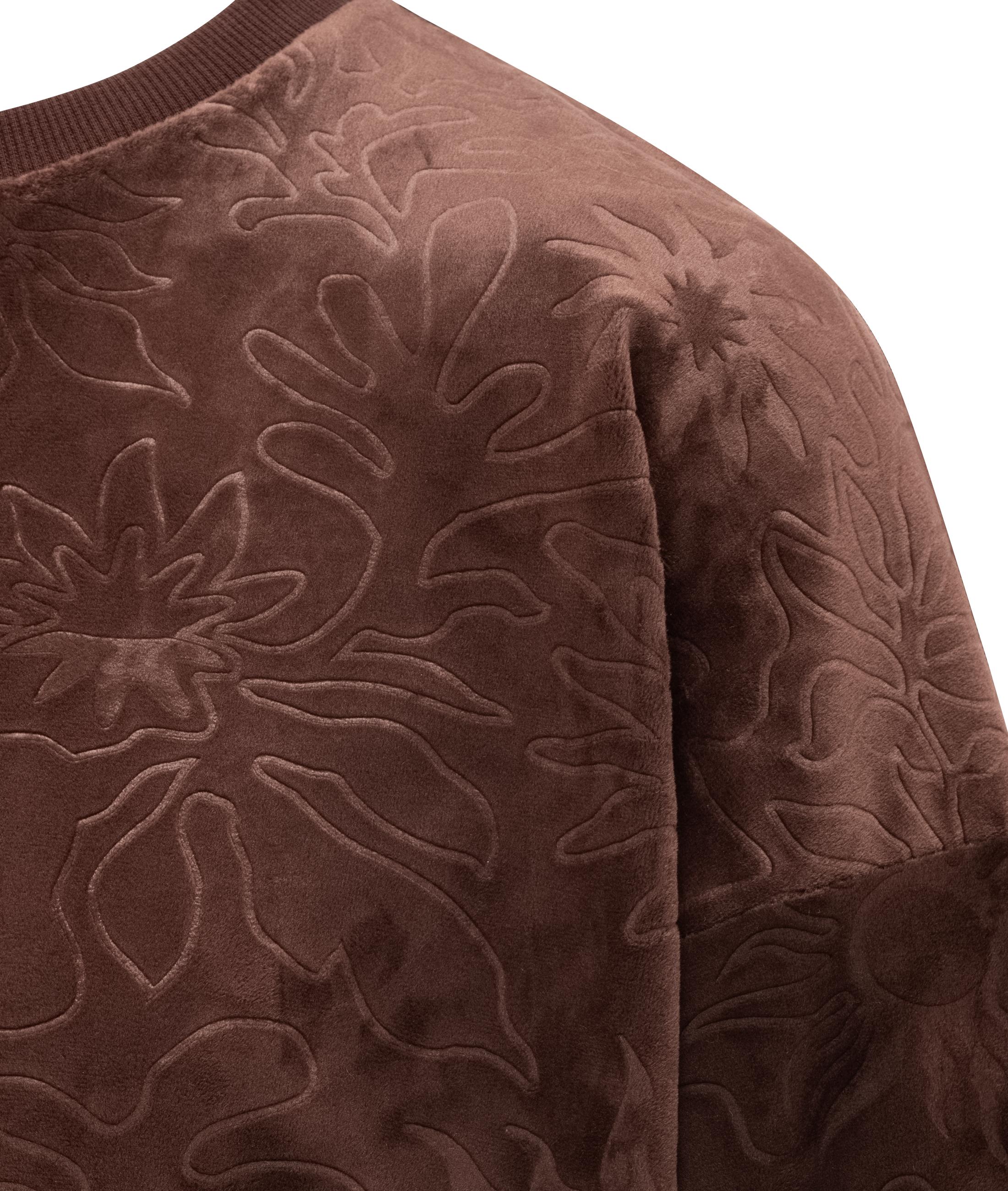 oversized Sweatshirt aus Samt "Wuss Embossed" Dark Choco