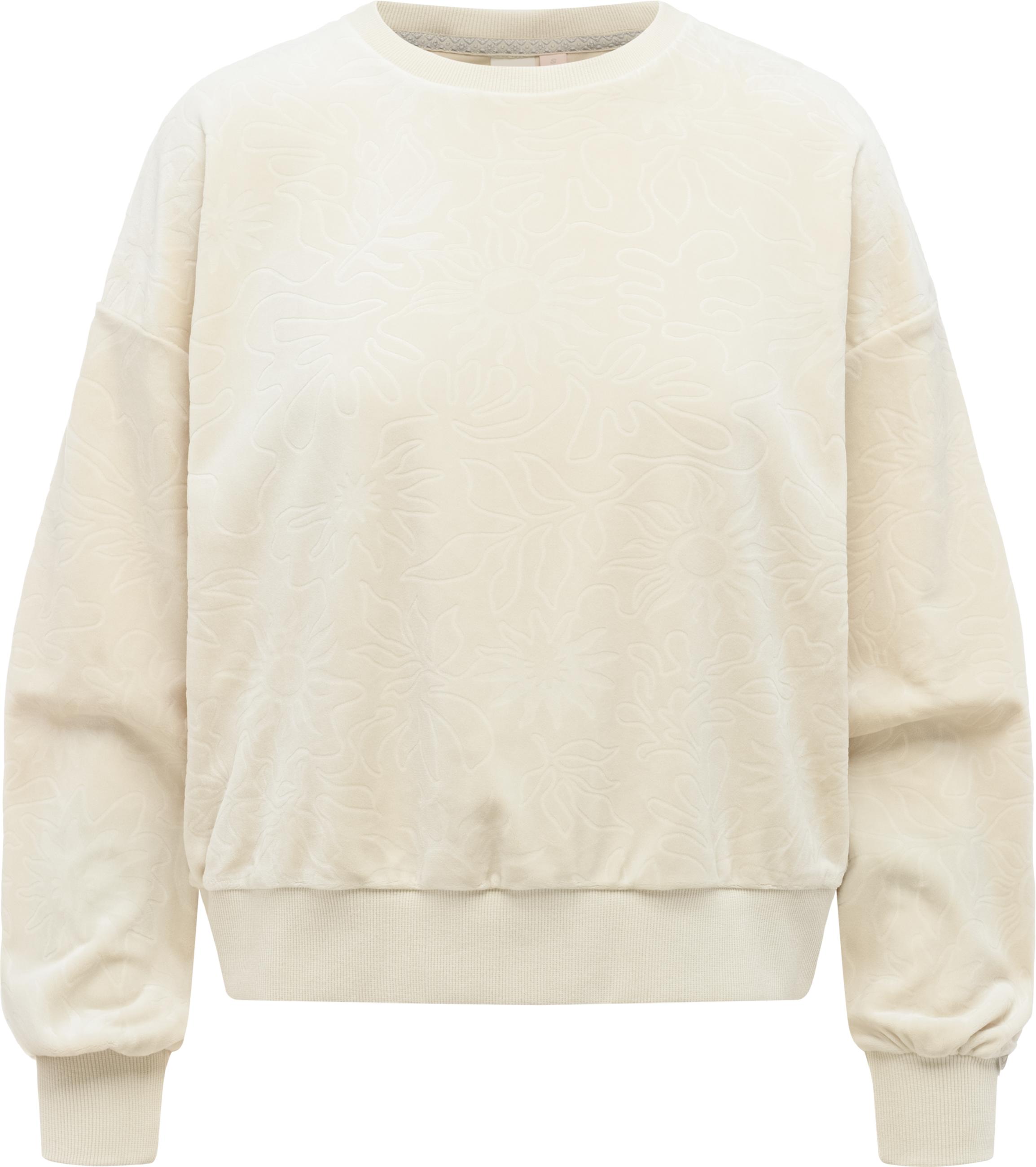 oversized Sweatshirt aus Samt "Wuss Embossed" Ecru