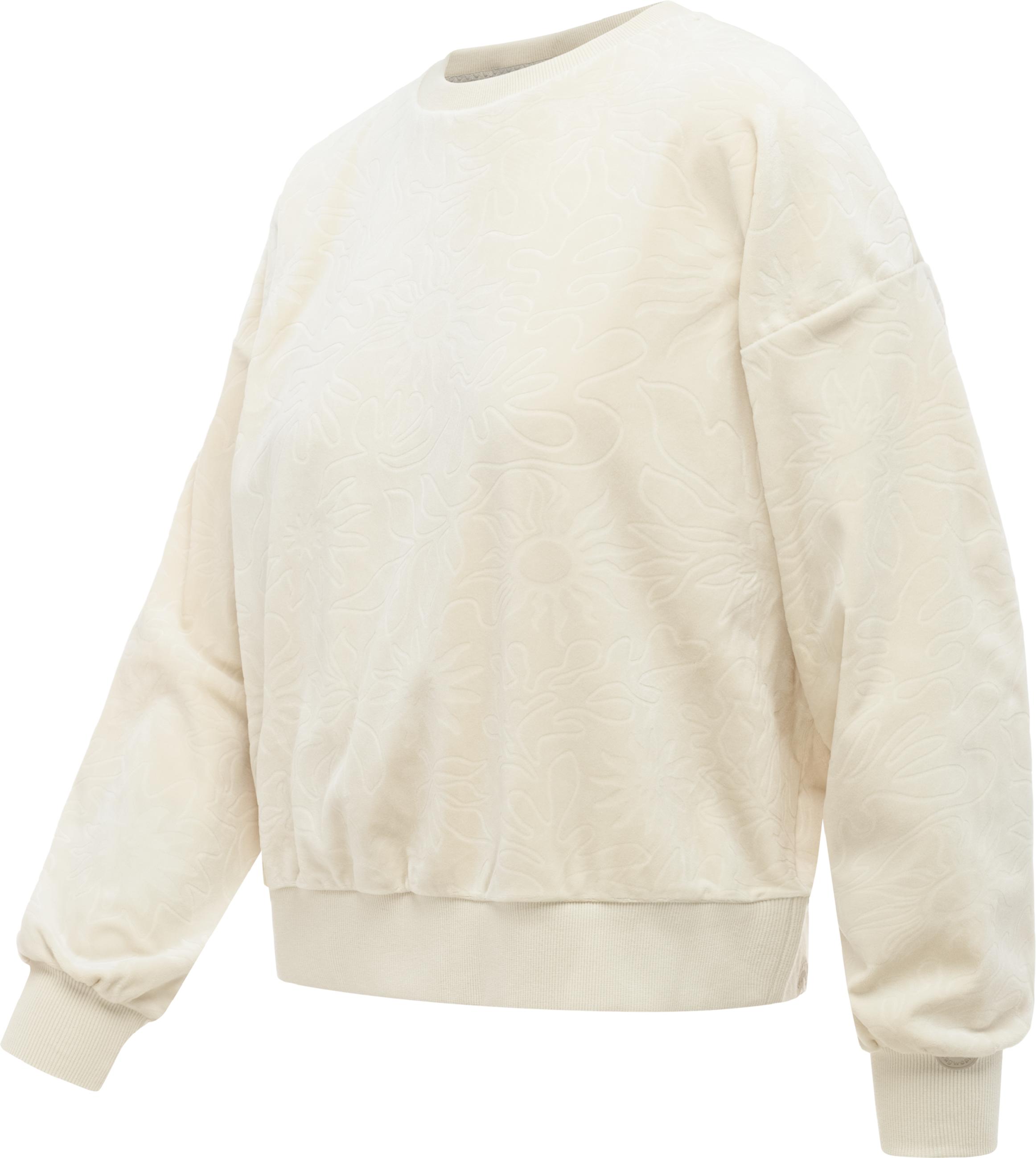 oversized Sweatshirt aus Samt "Wuss Embossed" Ecru