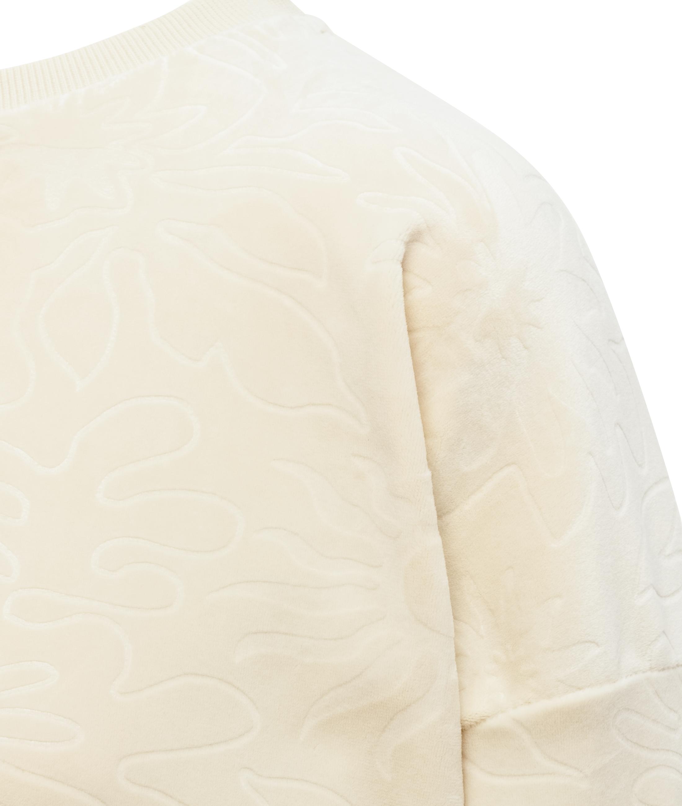 oversized Sweatshirt aus Samt "Wuss Embossed" Ecru