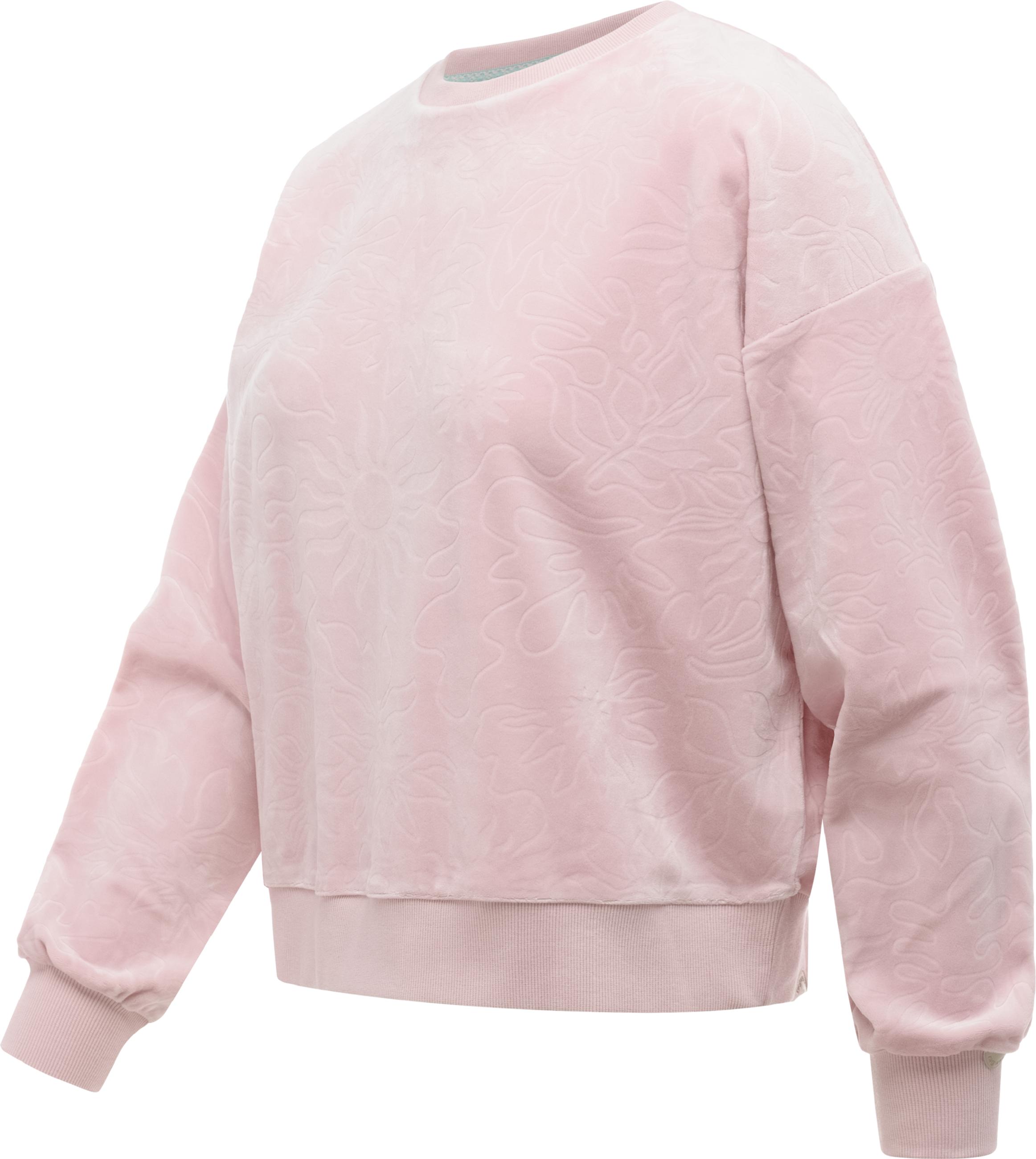 oversized Sweatshirt aus Samt "Wuss Embossed" Marshmallow