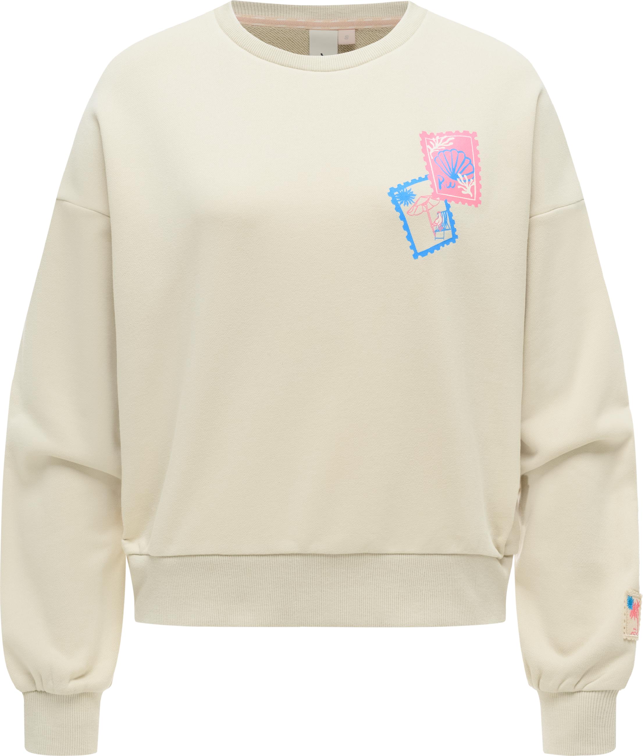 oversized Sweatshirt mit coolem Print "Wuss PP" Ecru