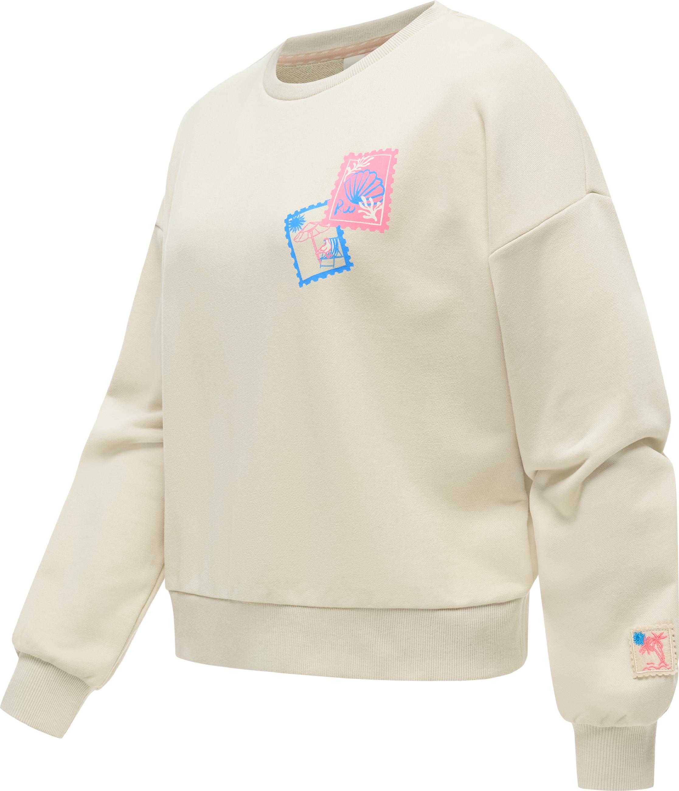 oversized Sweatshirt mit coolem Print "Wuss PP" Ecru