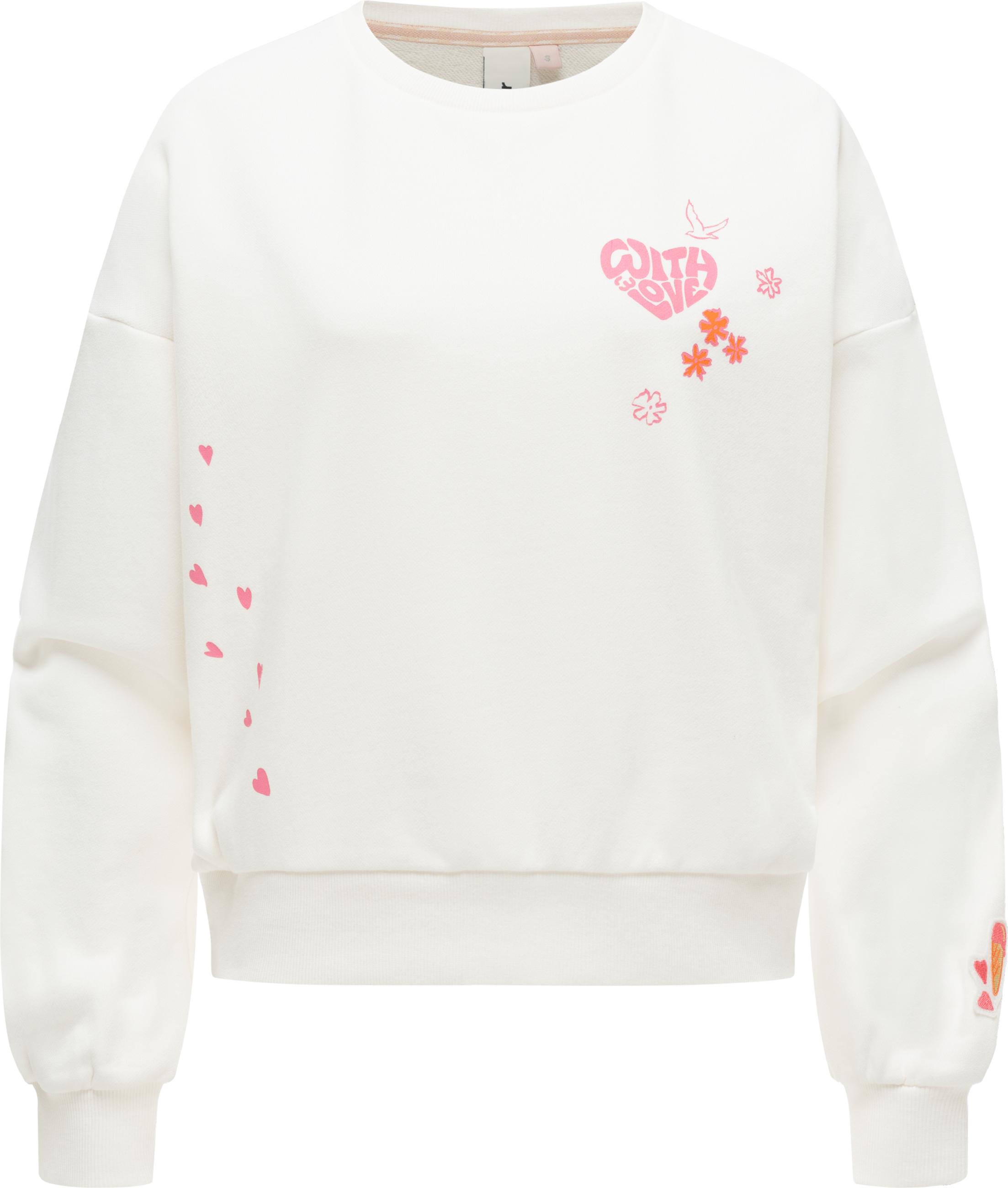 oversized Sweatshirt mit coolem Print "Wuss PP" Ivory