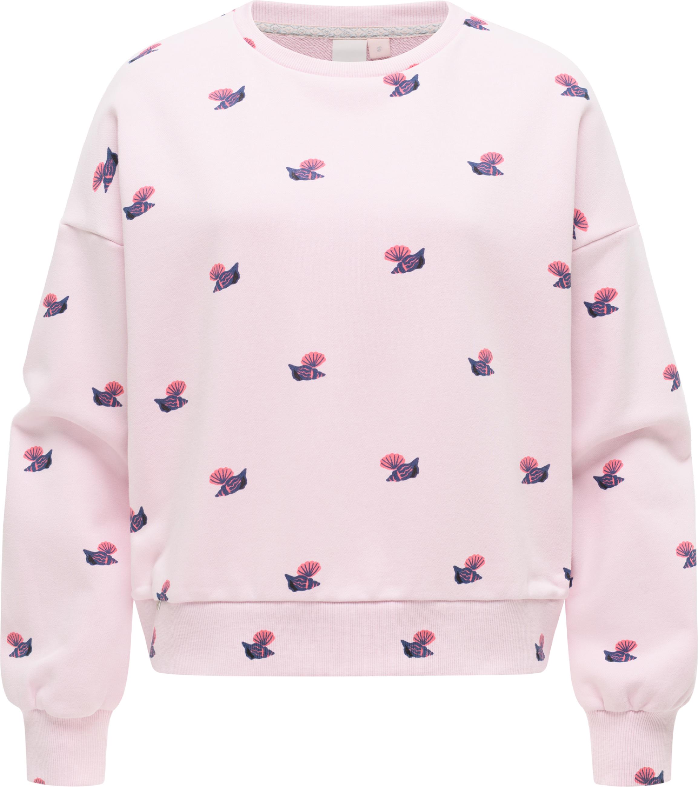 oversized Sweatshirt mit Allover-Print "Wuss Shells" Marshmallow
