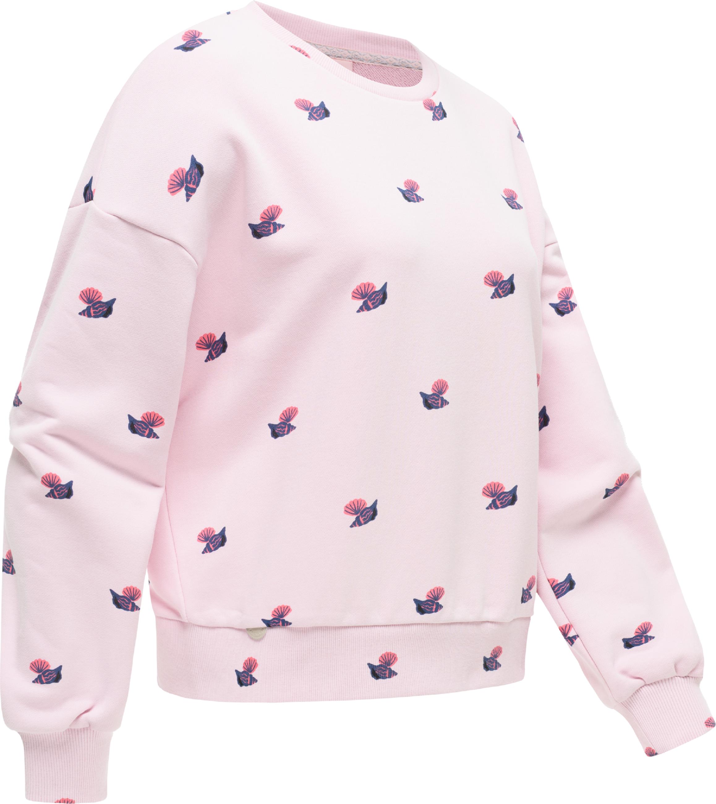 oversized Sweatshirt mit Allover-Print "Wuss Shells" Marshmallow