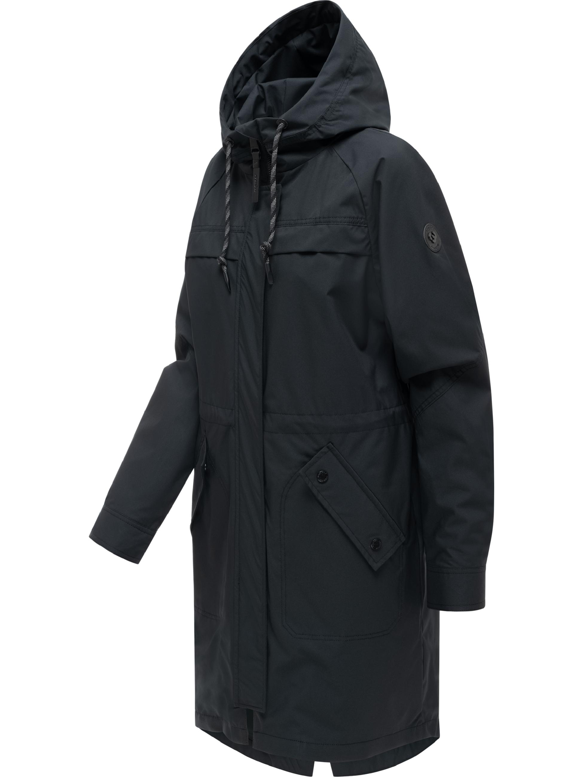 Wasserdichte Übergangsjacke mit verstellbarer Kapuze "Ximenna" Black
