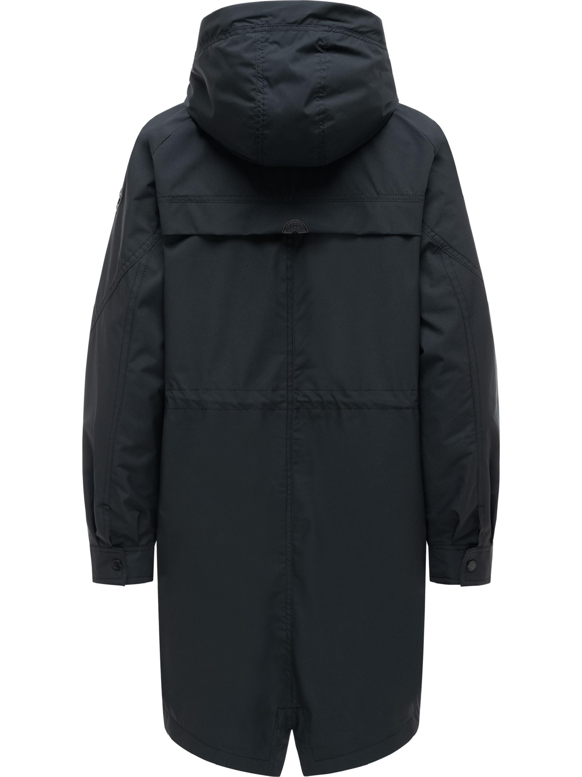 Wasserdichte Übergangsjacke mit verstellbarer Kapuze "Ximenna" Black