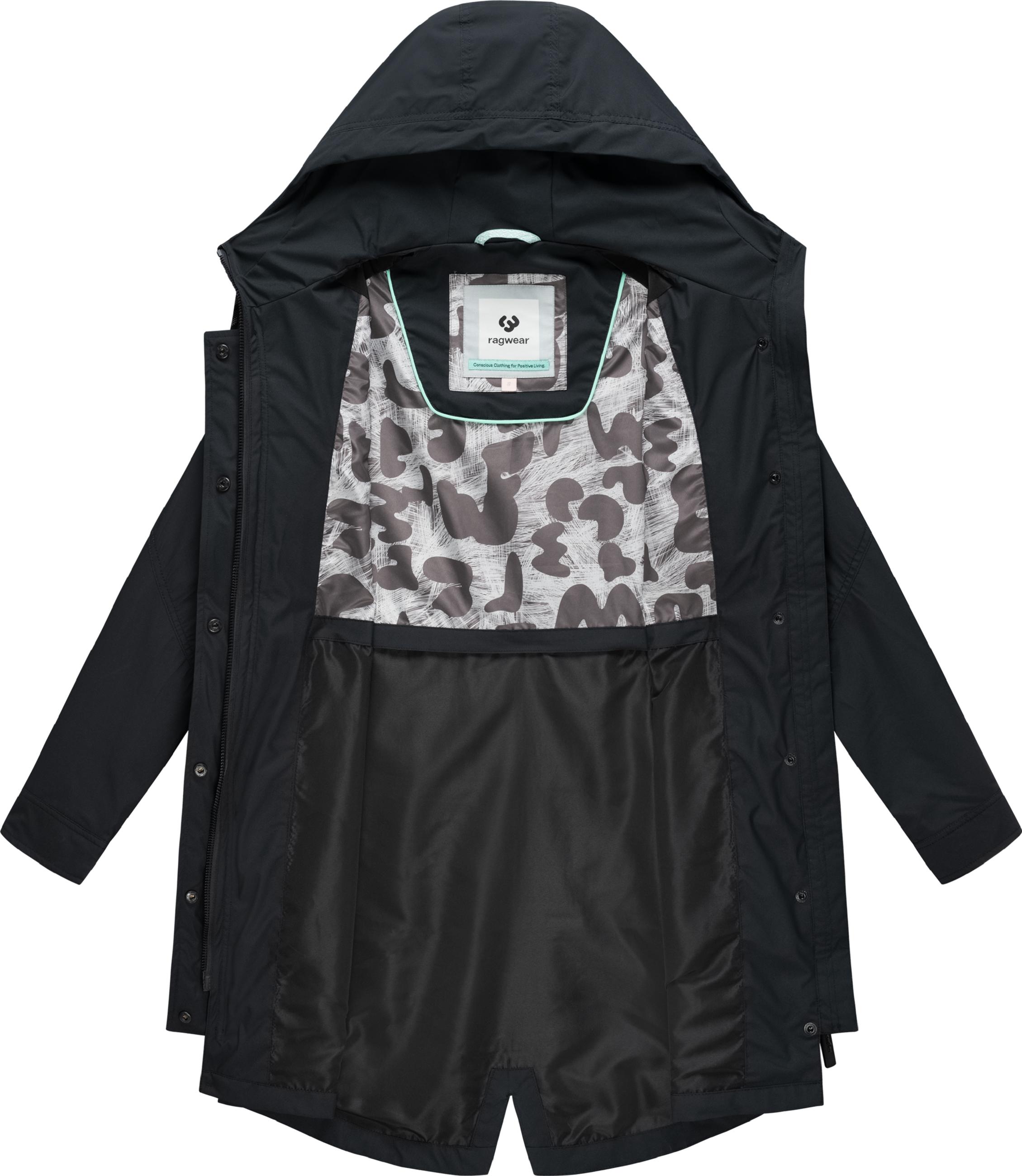 Wasserdichte Übergangsjacke mit verstellbarer Kapuze "Ximenna" Black