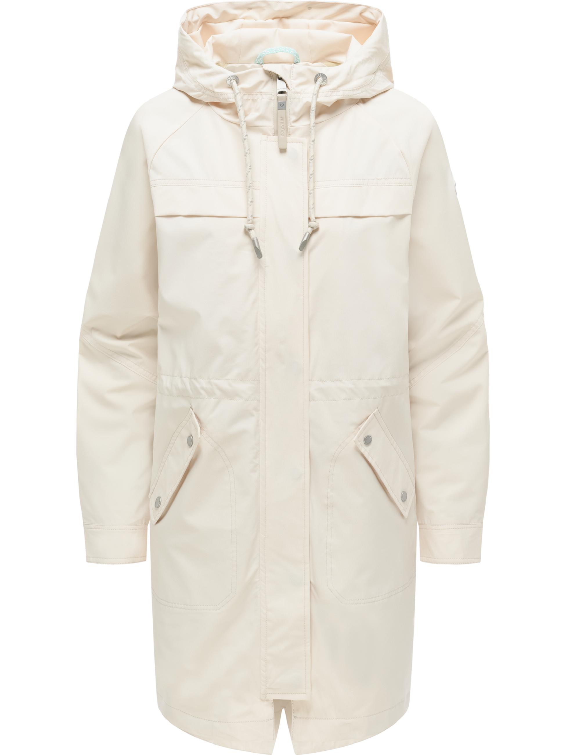 Wasserdichte Übergangsjacke mit verstellbarer Kapuze "Ximenna" Ecru