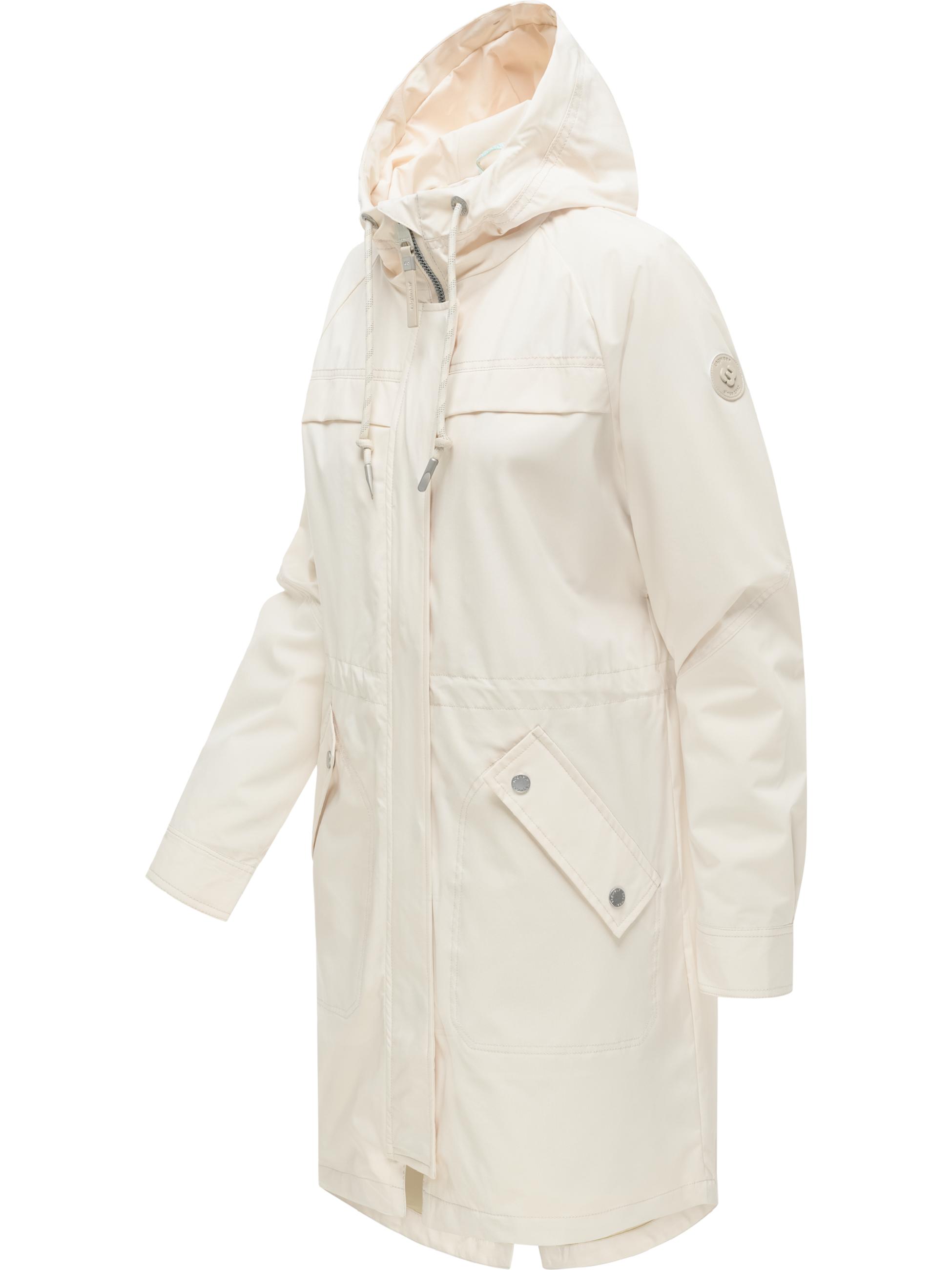 Wasserdichte Übergangsjacke mit verstellbarer Kapuze "Ximenna" Ecru