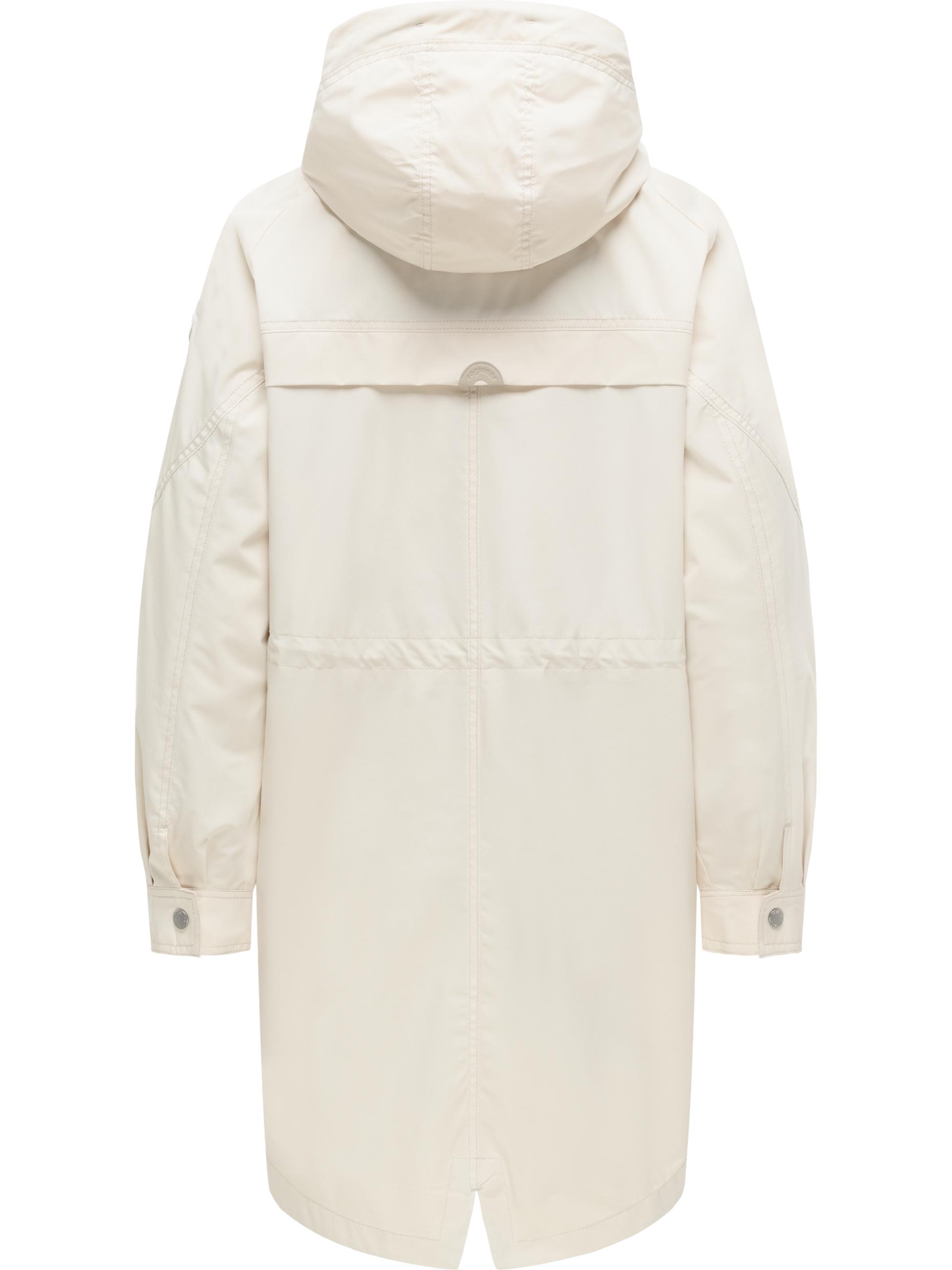 Wasserdichte Übergangsjacke mit verstellbarer Kapuze "Ximenna" Ecru