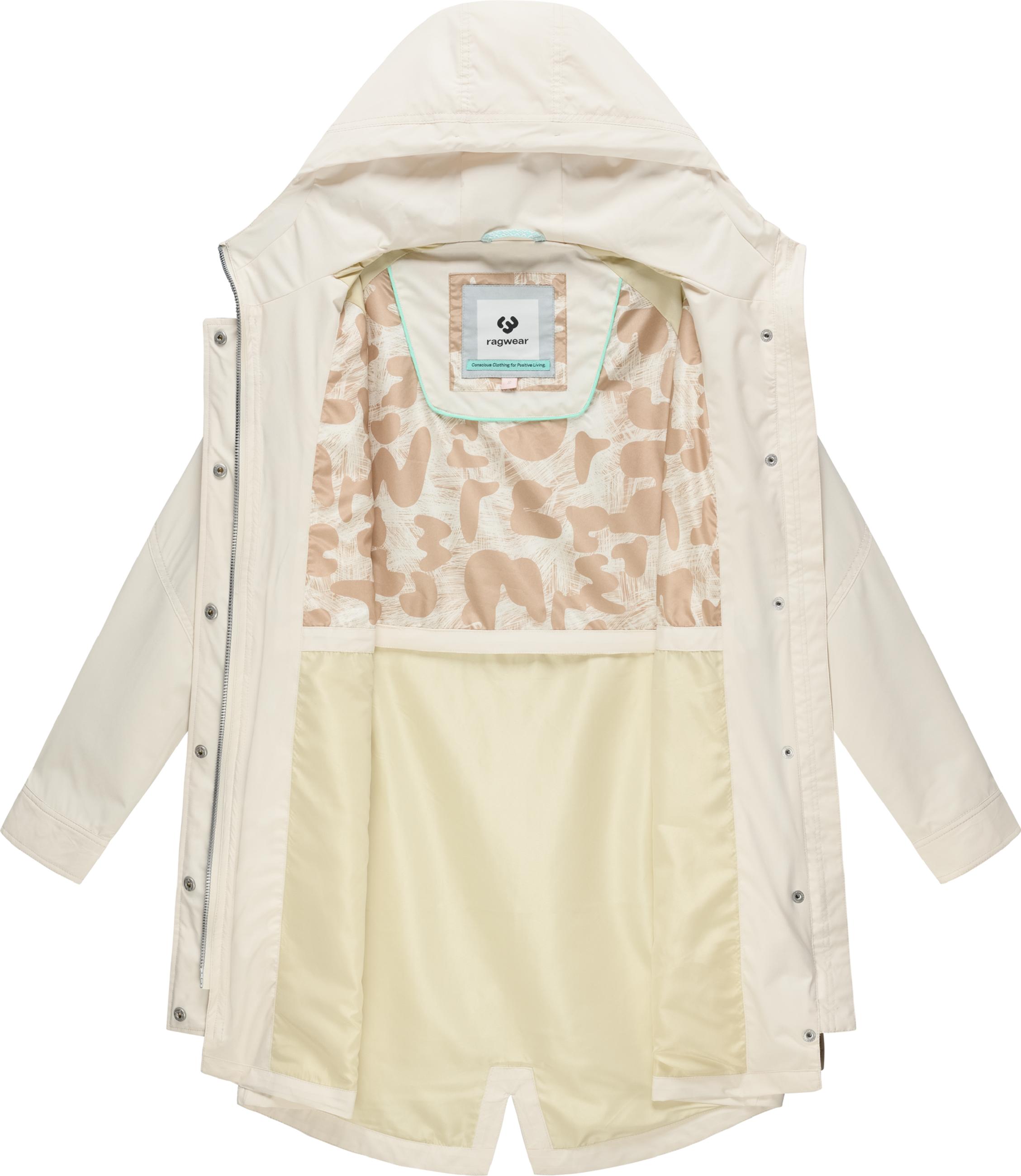 Wasserdichte Übergangsjacke mit verstellbarer Kapuze "Ximenna" Ecru