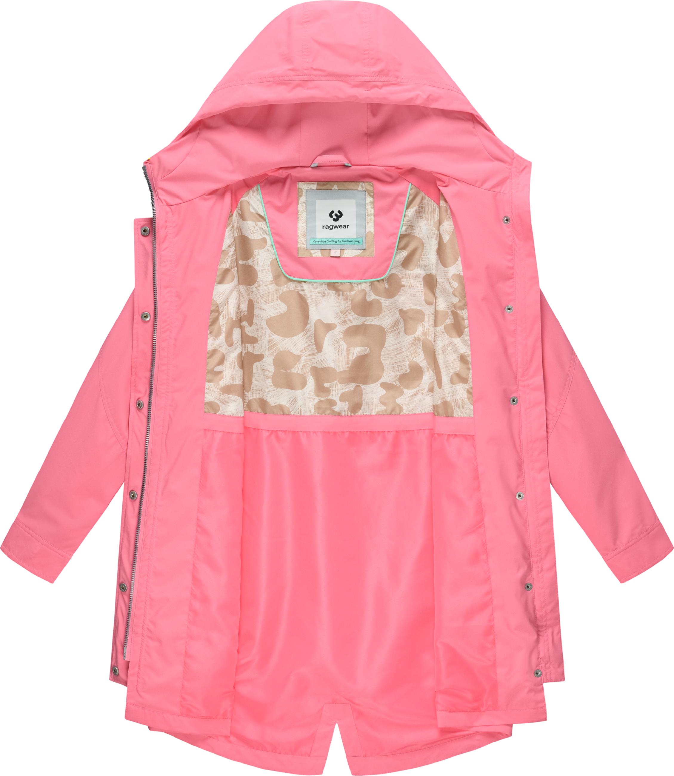Wasserdichte Übergangsjacke mit verstellbarer Kapuze "Ximenna" Pink