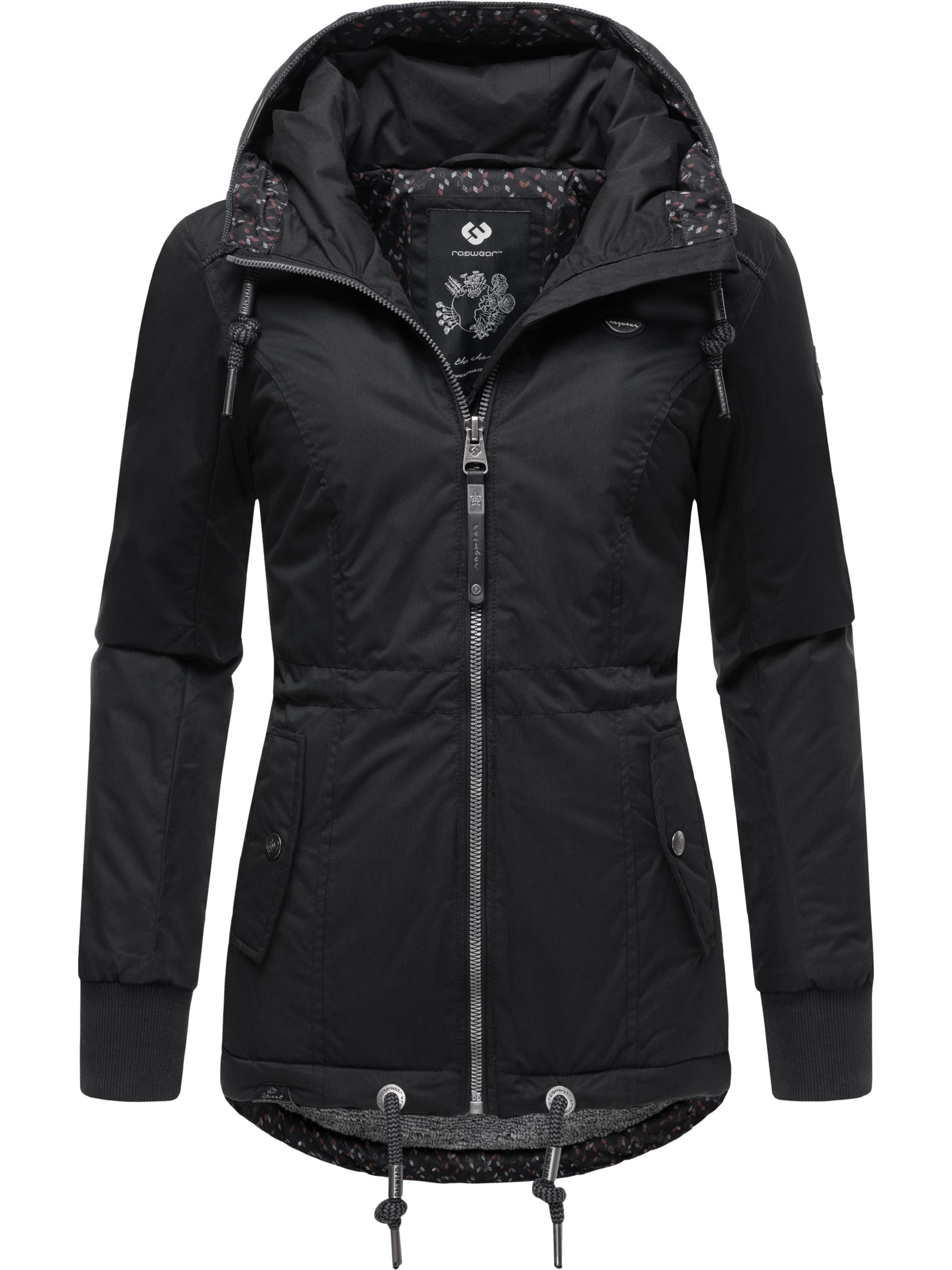 Kurzer Wasserdichter Wintermantel mit Kapuze "YM-Danka" Black022