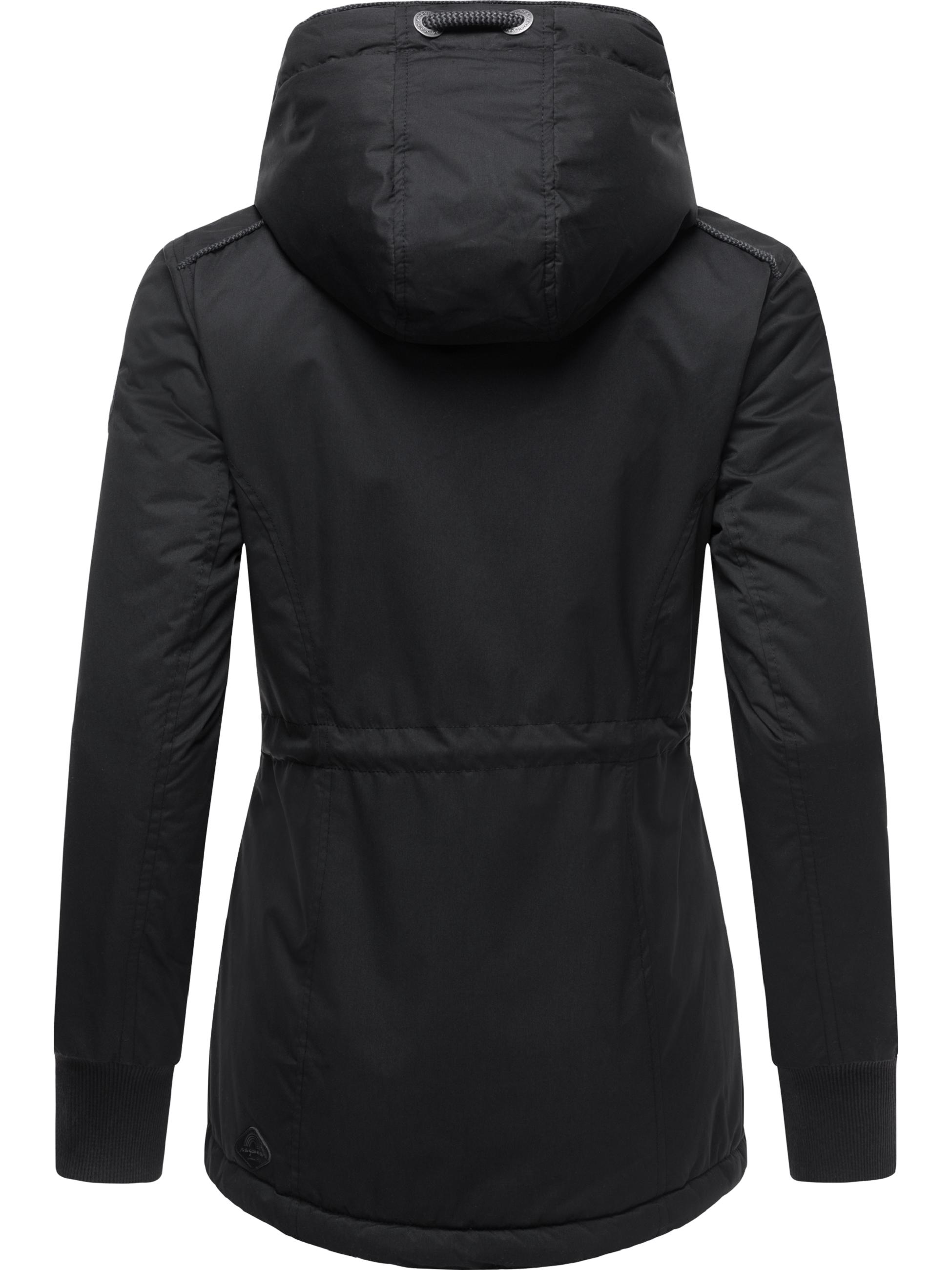 Kurzer Wasserdichter Wintermantel mit Kapuze "YM-Danka" Black022