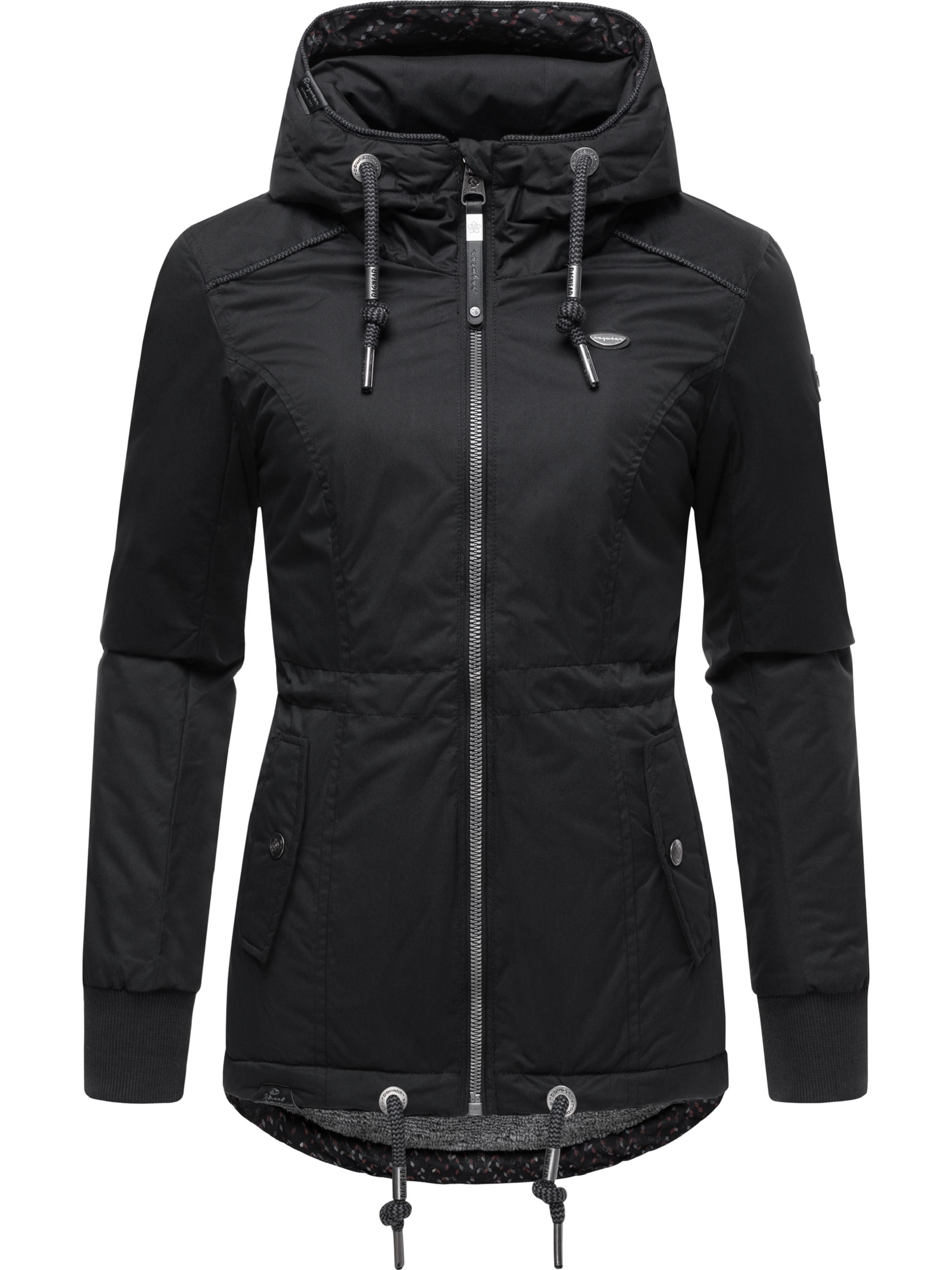 Kurzer Wasserdichter Wintermantel mit Kapuze "YM-Danka" Black022
