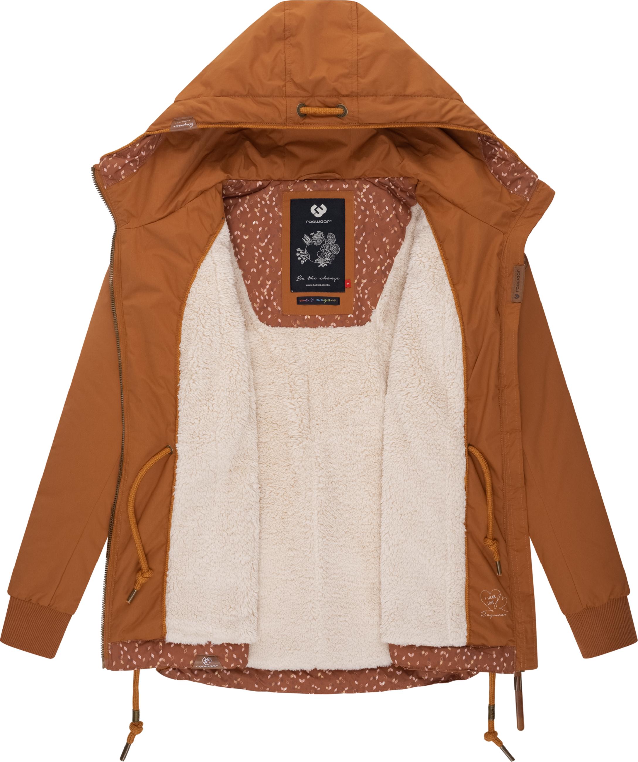 Kurzer Wasserdichter Wintermantel mit Kapuze "YM-Danka" Cinnamon022