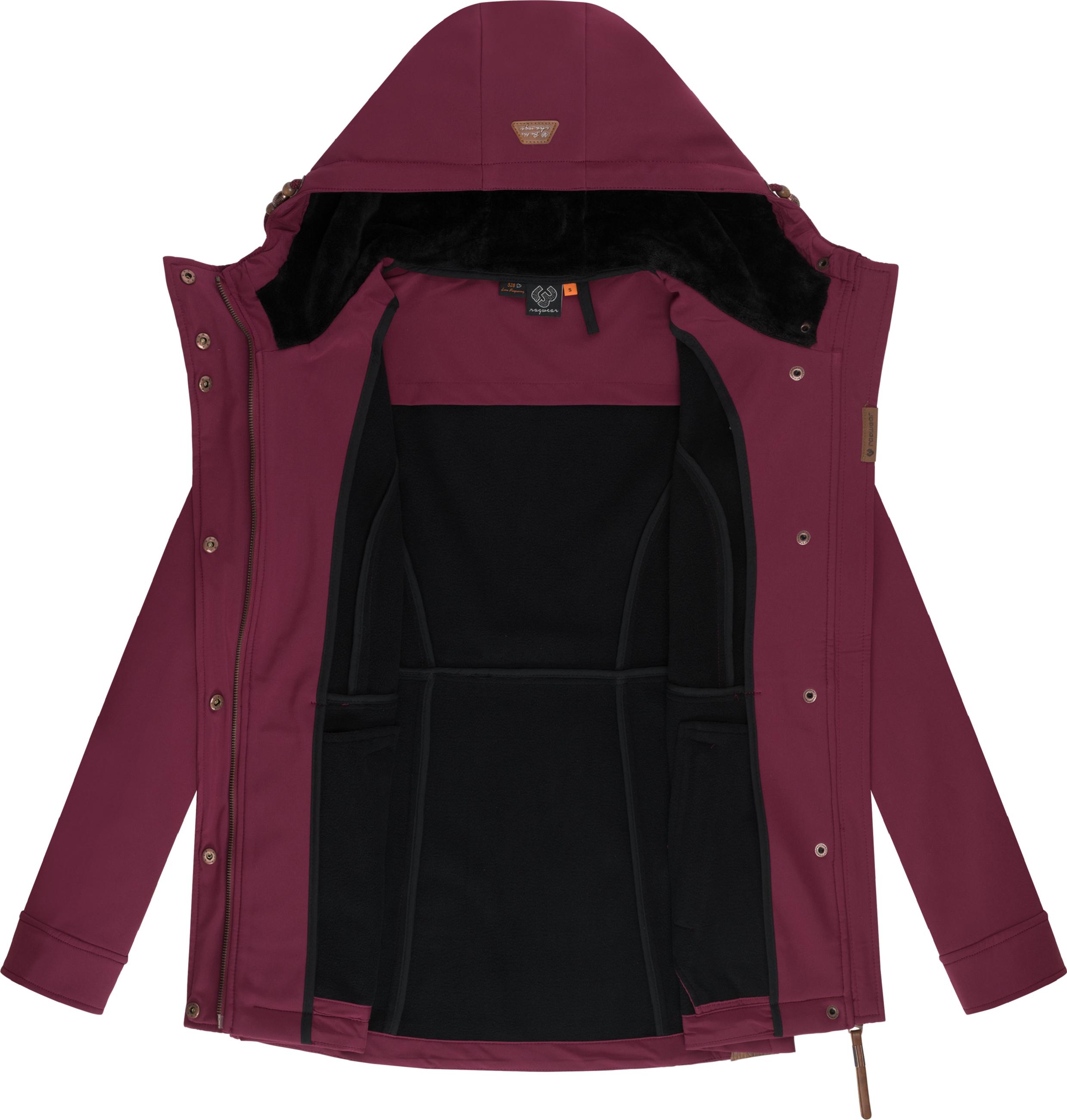 Winter Softshell-Jacke mit Kapuze "Yba" Wine25