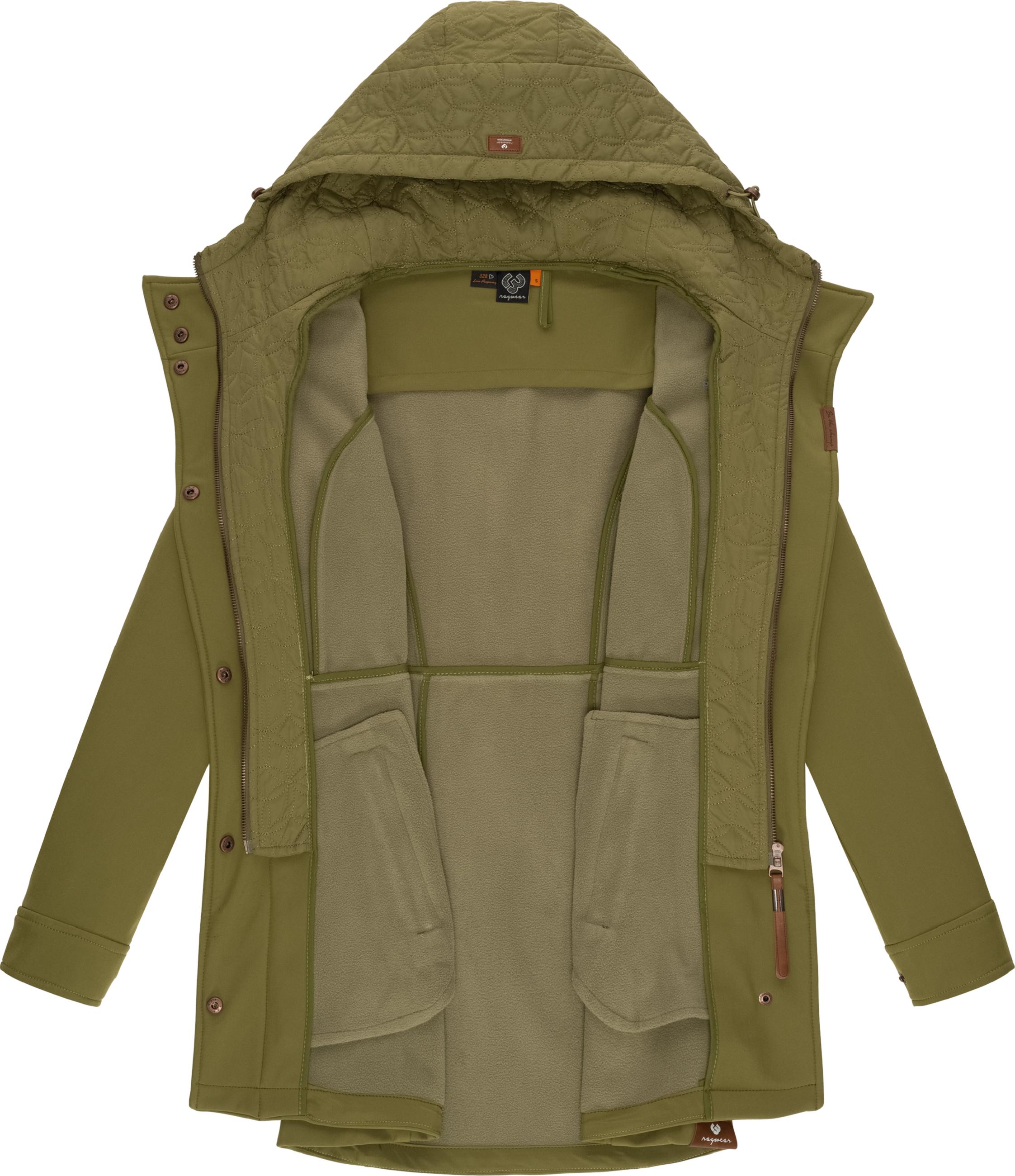 Winter Softshell-Mantel mit Kapuze "Ybela" Light Olive23