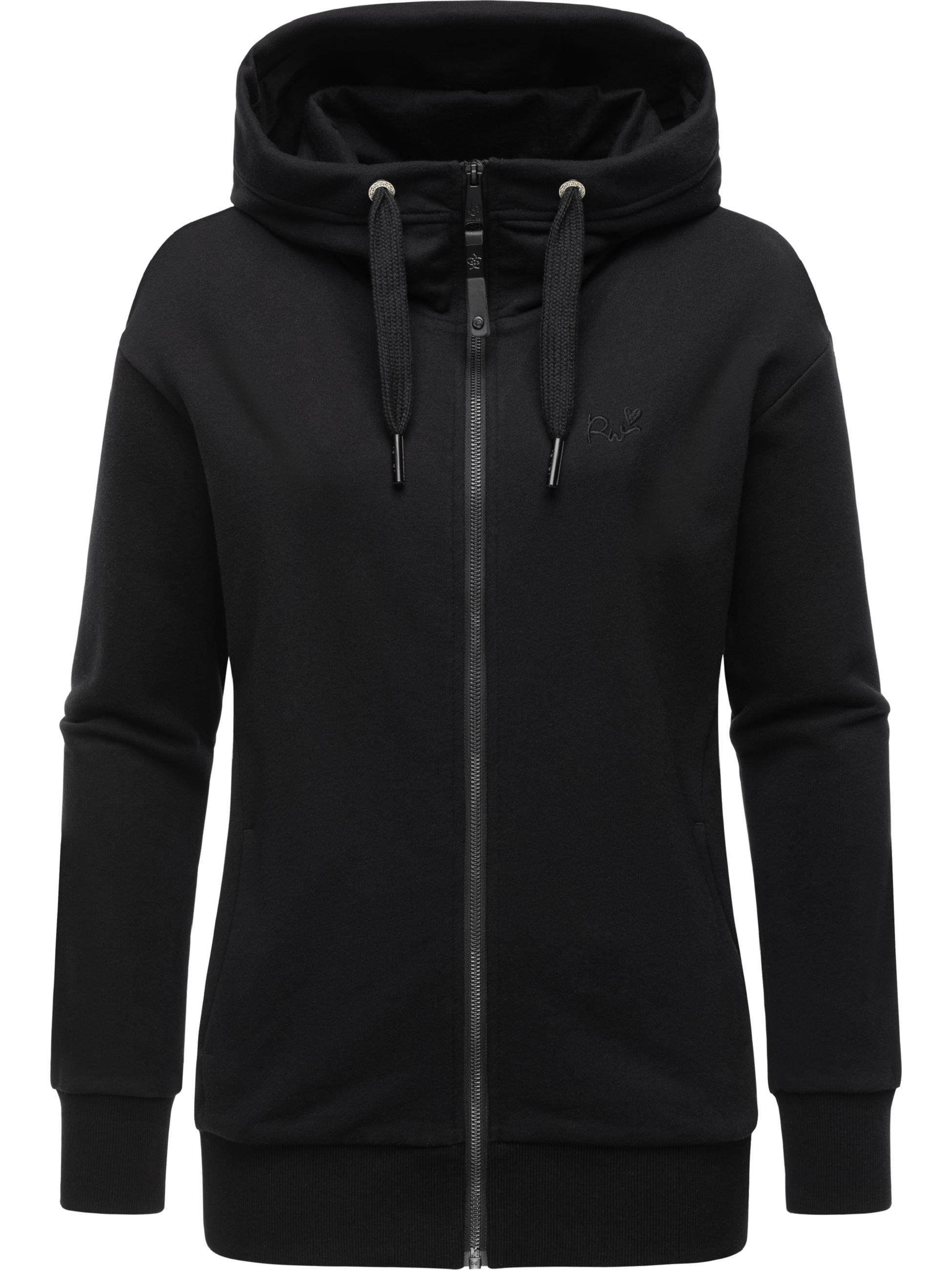 Weiche Kapuzensweatjacke "Yodis Zip" Black