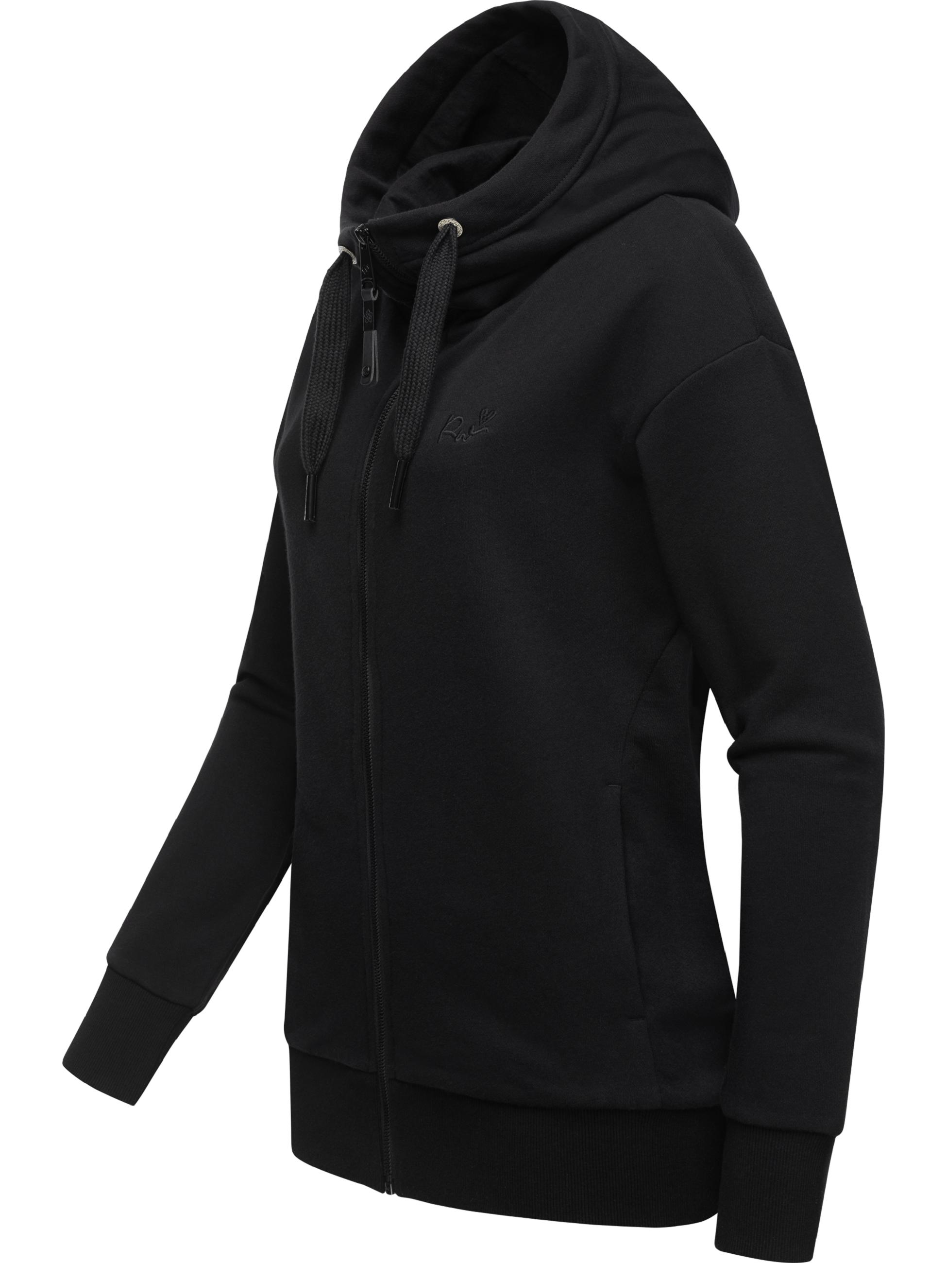 Weiche Kapuzensweatjacke "Yodis Zip" Black