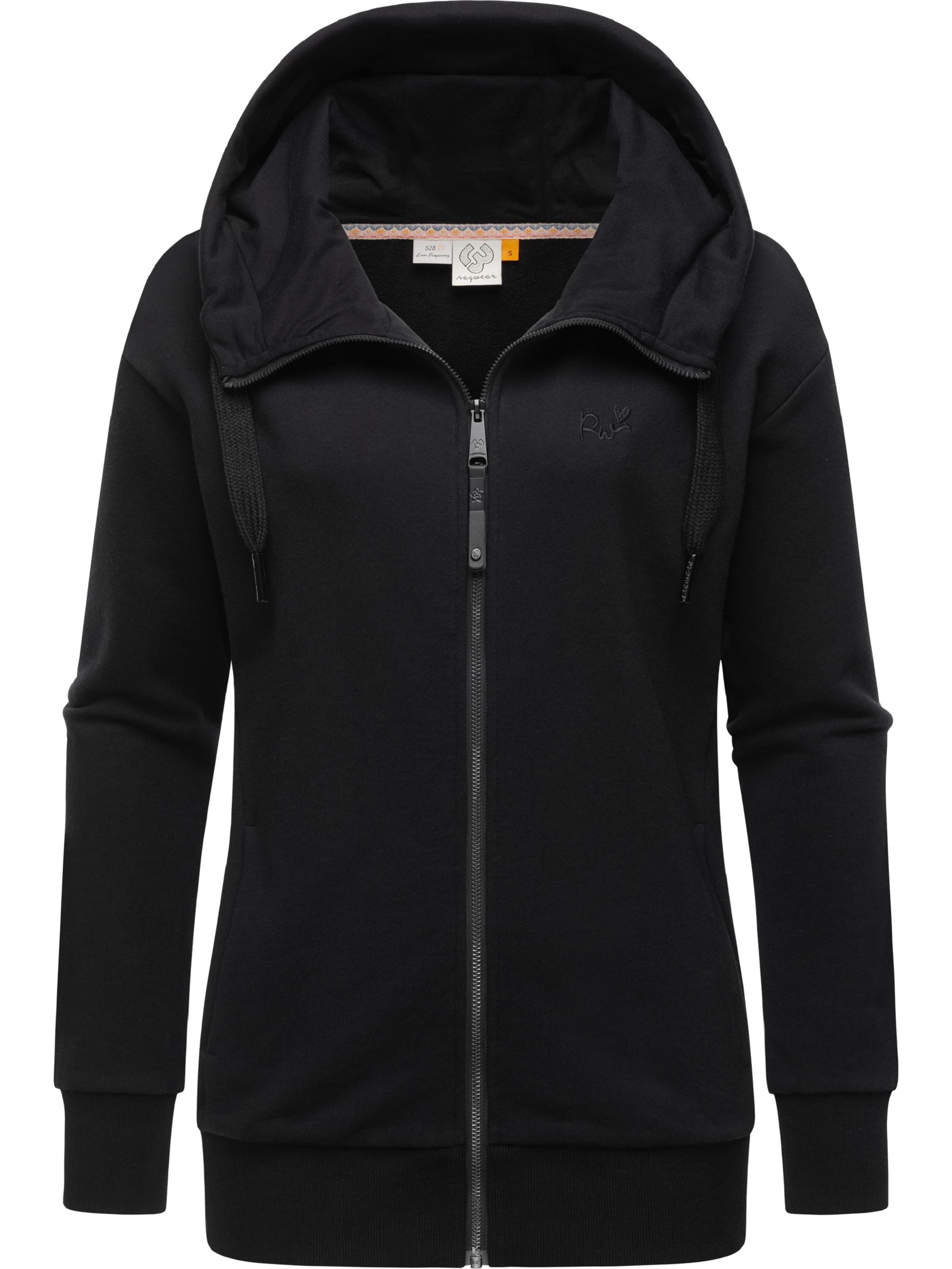 Weiche Kapuzensweatjacke "Yodis Zip" Black