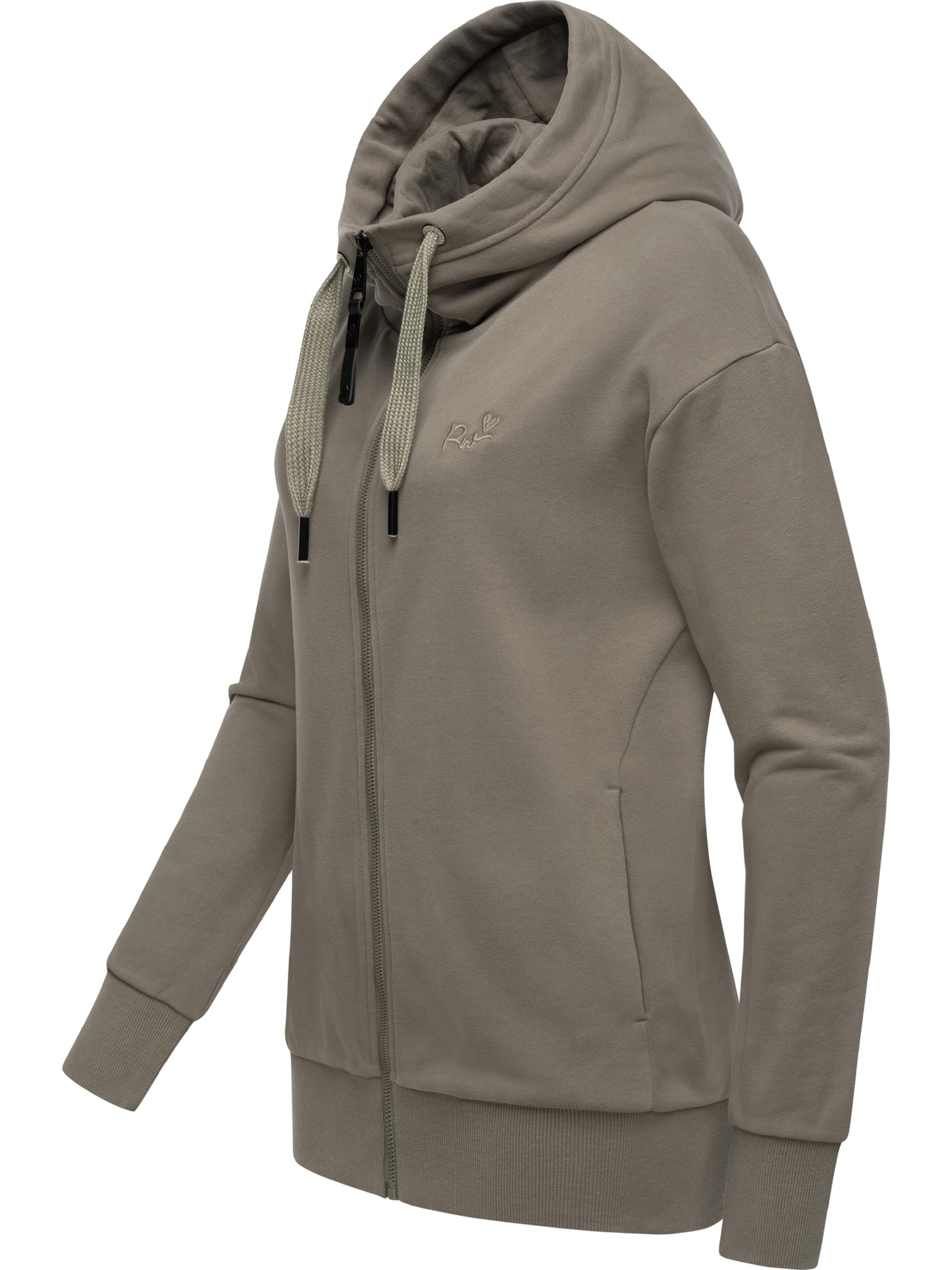 Weiche Kapuzensweatjacke "Yodis Zip" Mocca