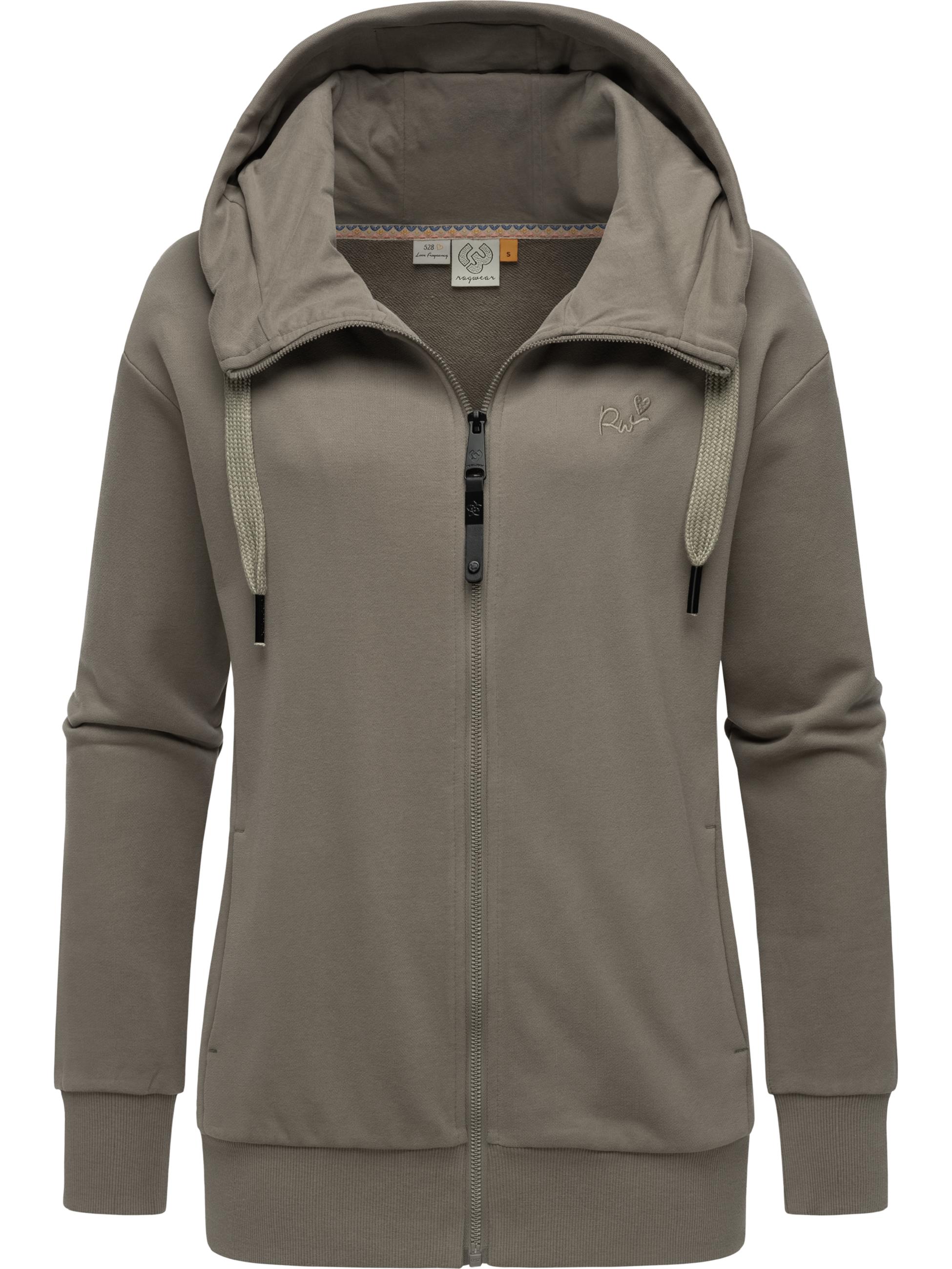 Weiche Kapuzensweatjacke "Yodis Zip" Mocca