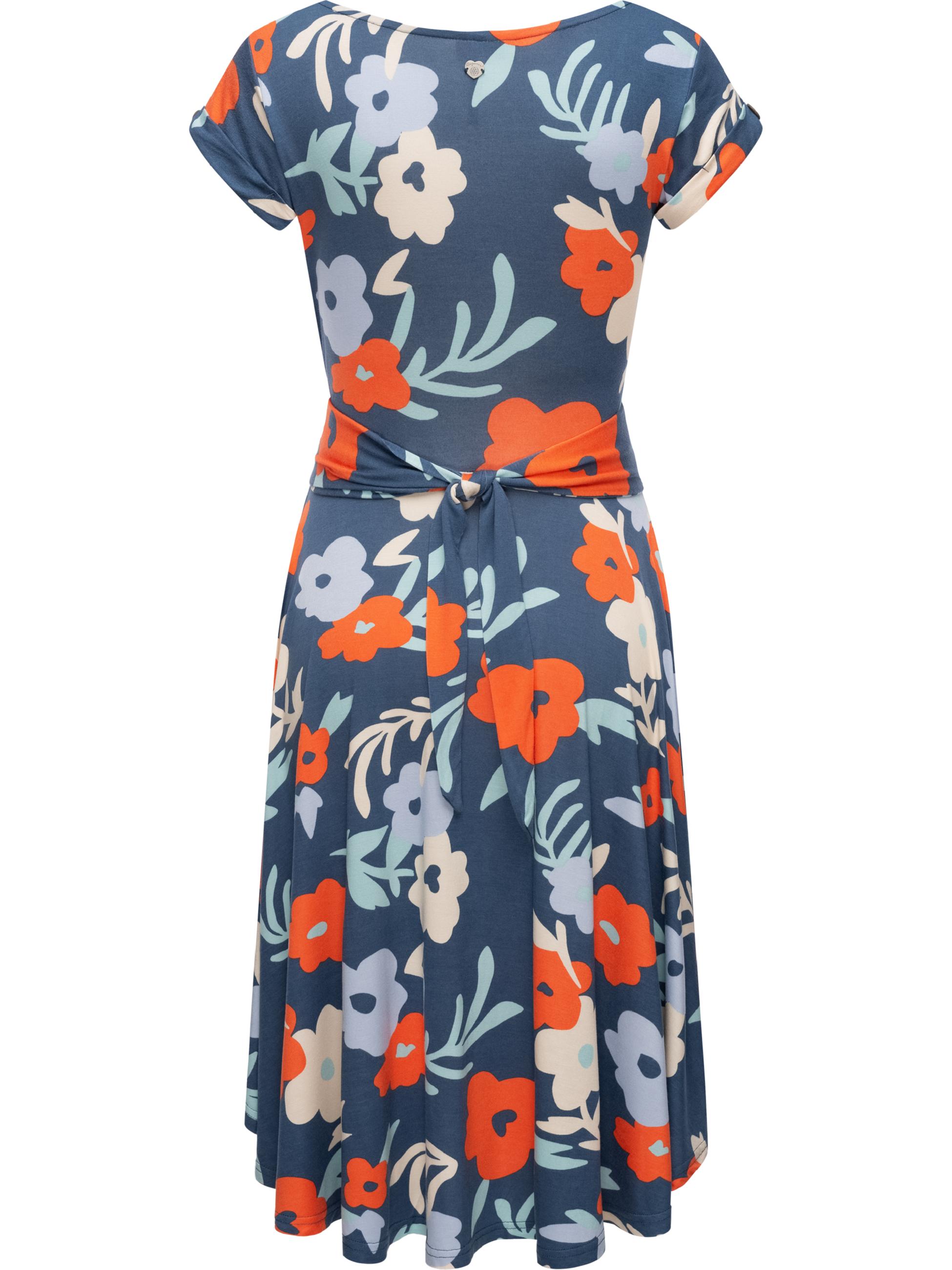 Leichte Jerseykleid im Blumenprint "Yvone Flowers" Petrol