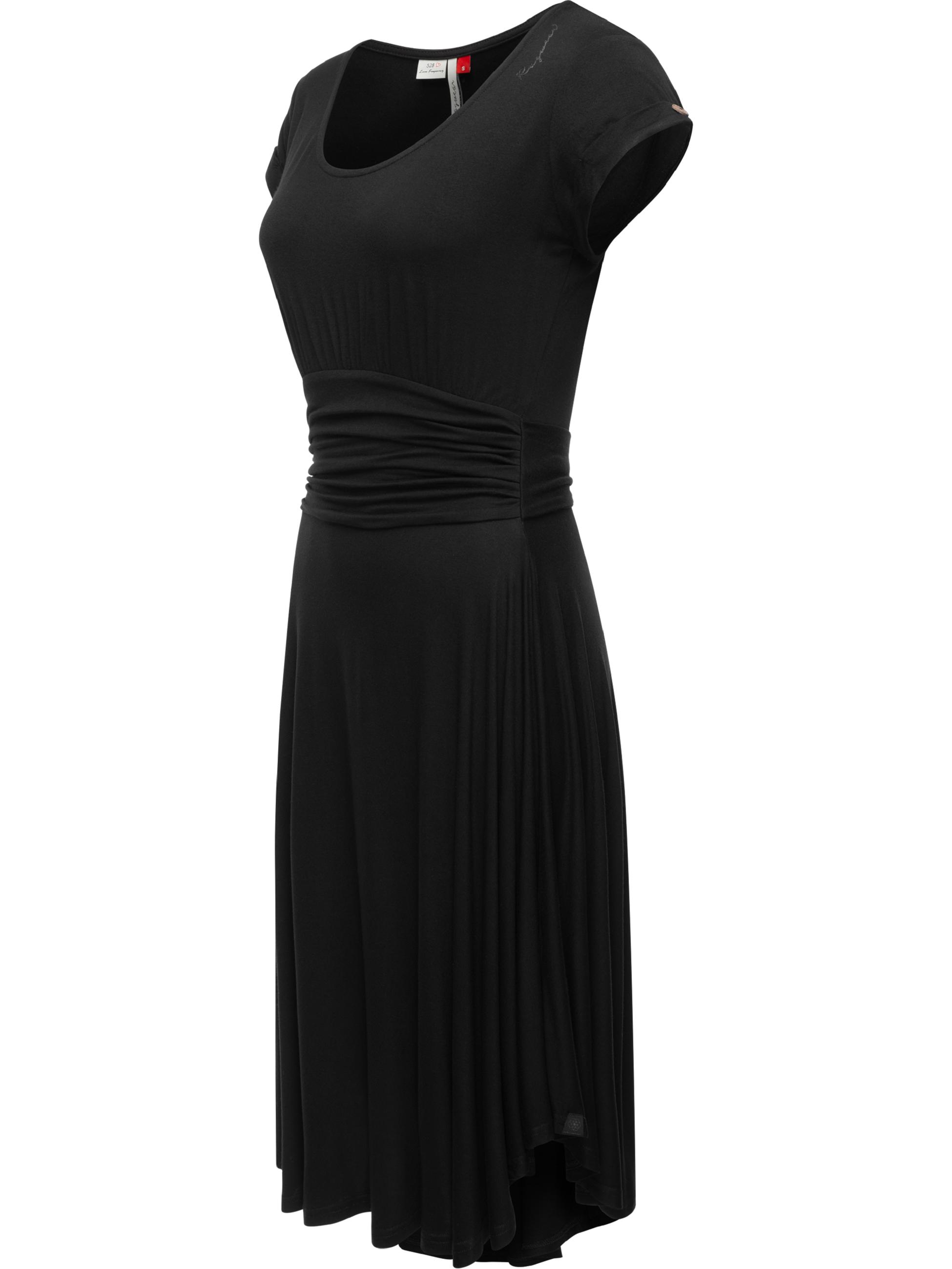 Kurzarm-Kleid "Yvone Solid" Black