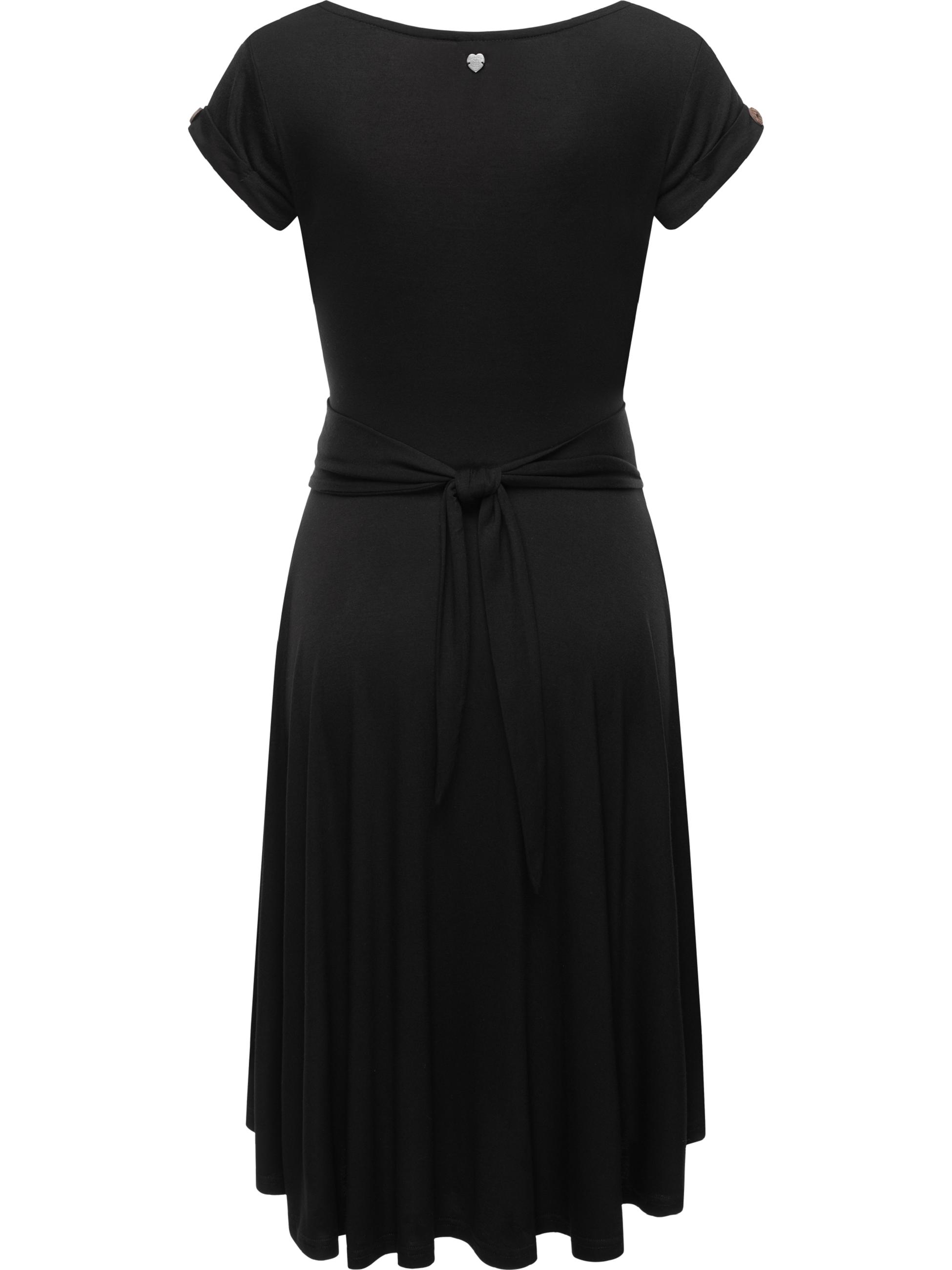 Kurzarm-Kleid "Yvone Solid" Black