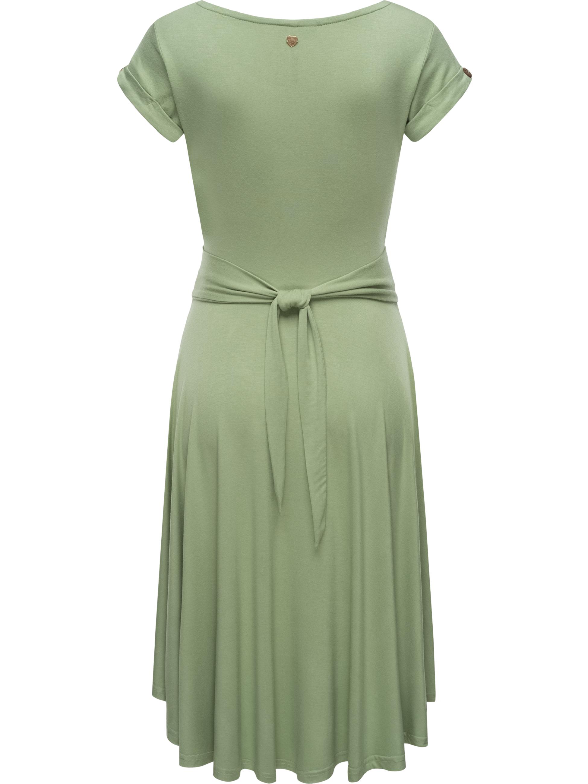 Kurzarm-Kleid "Yvone Solid" Dusty Green