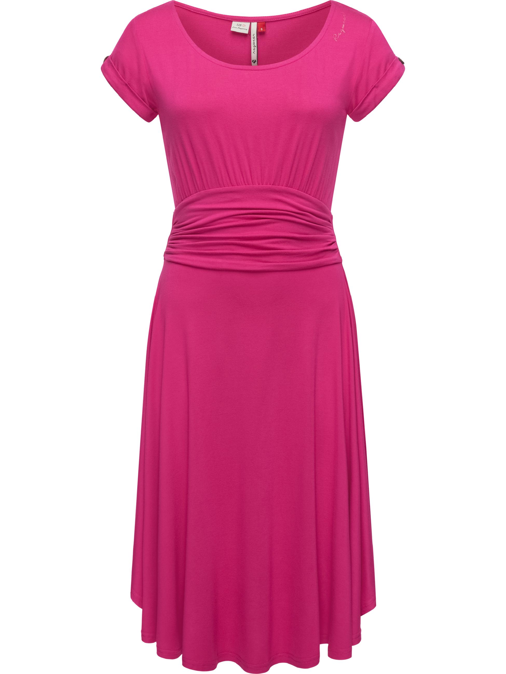 Kurzarm-Kleid "Yvone Solid" Magenta