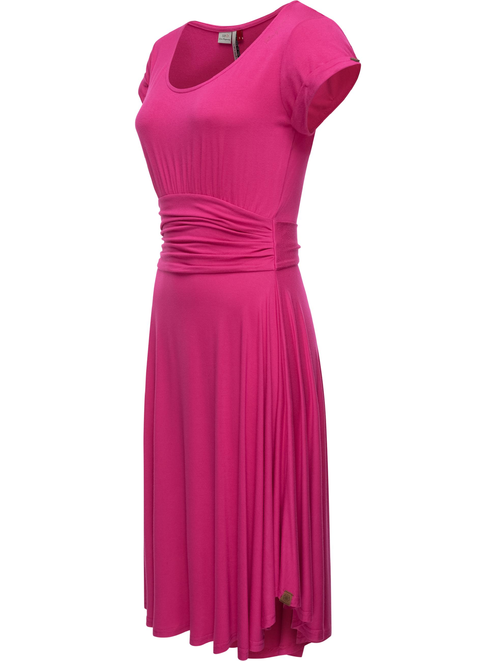 Kurzarm-Kleid "Yvone Solid" Magenta