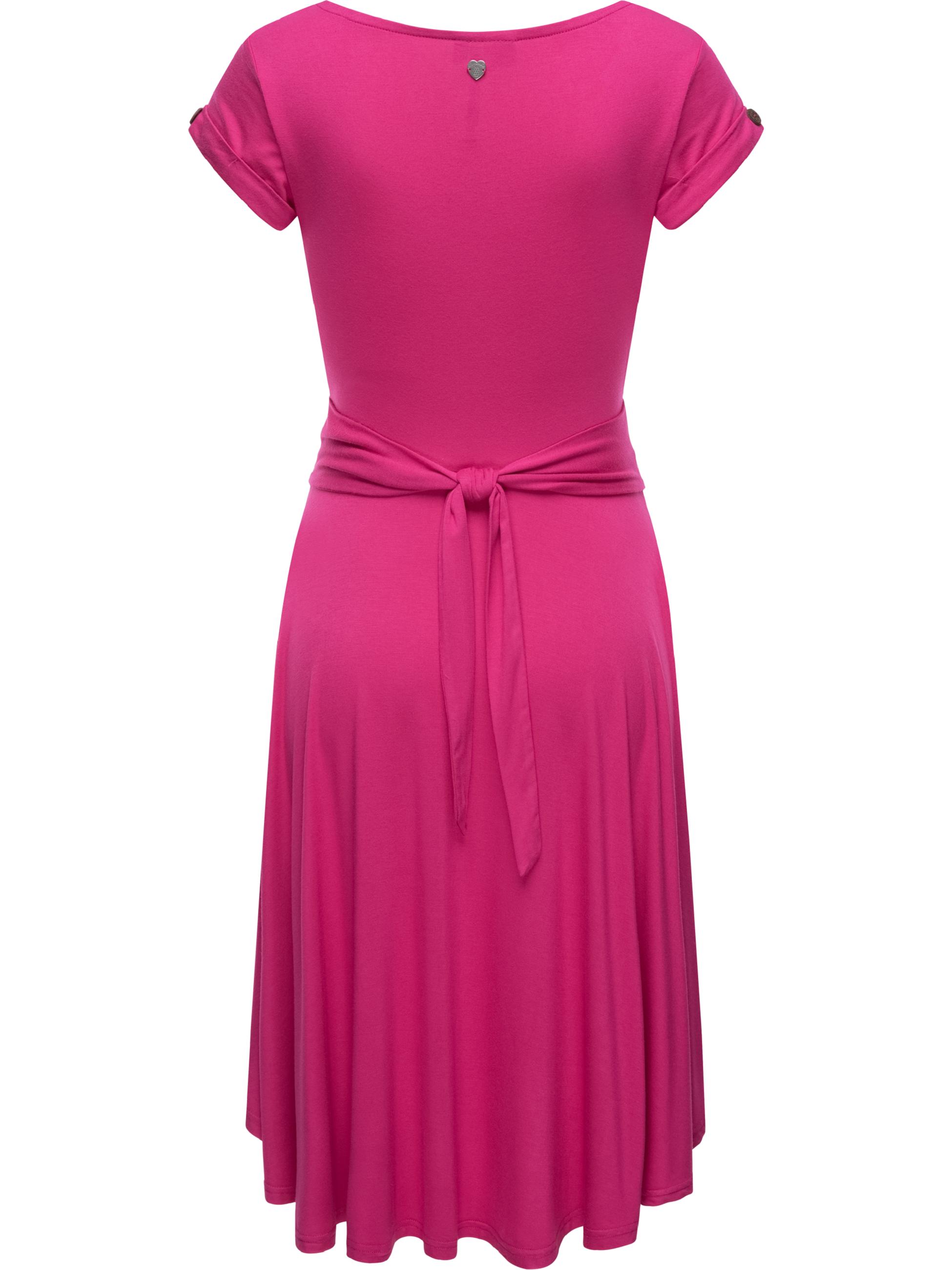 Kurzarm-Kleid "Yvone Solid" Magenta