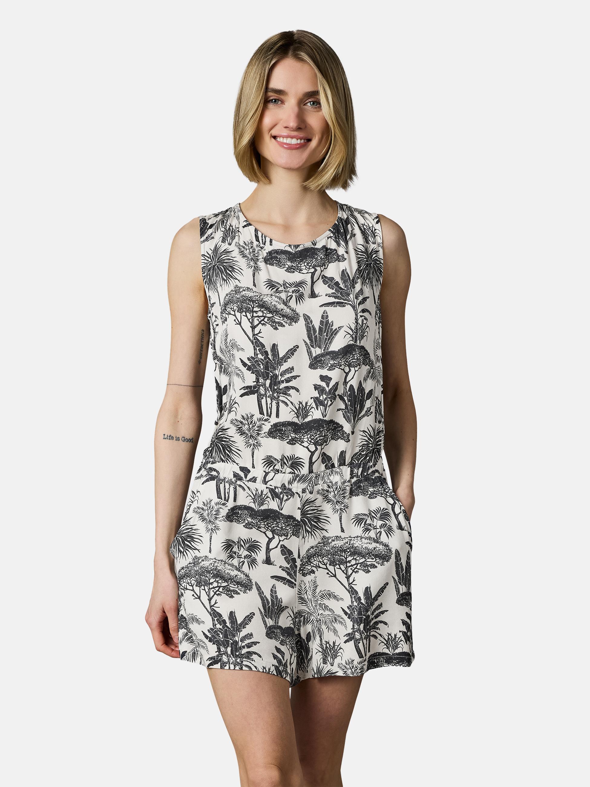 Kurzer Overall in Blumenprint "Zella" Beige26