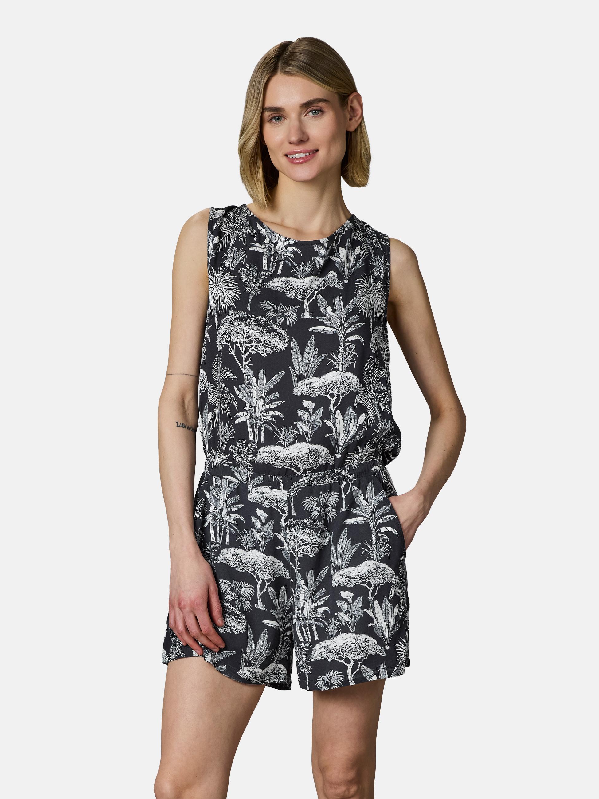 Kurzer Overall in Blumenprint "Zella" Dark Grey26