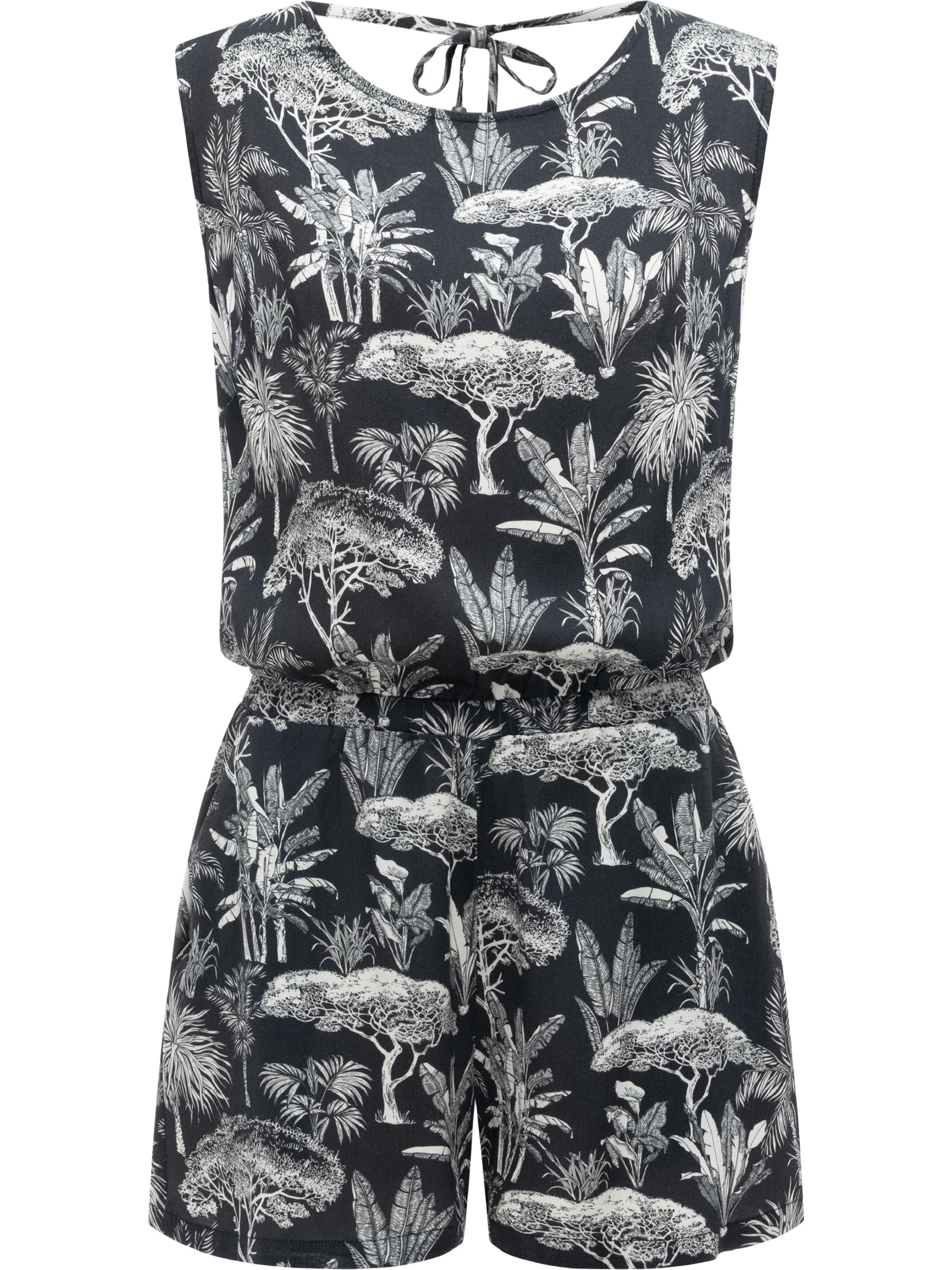 Kurzer Overall in Blumenprint "Zella" Dark Grey26
