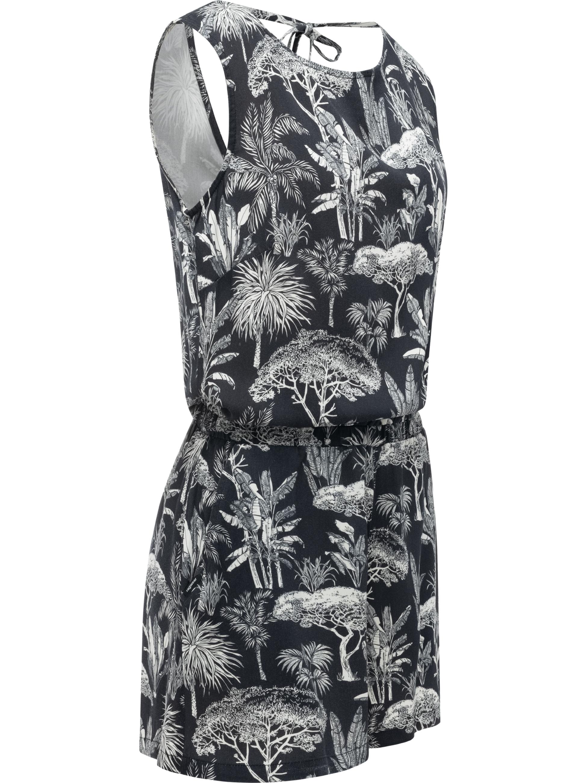 Kurzer Overall in Blumenprint "Zella" Dark Grey26