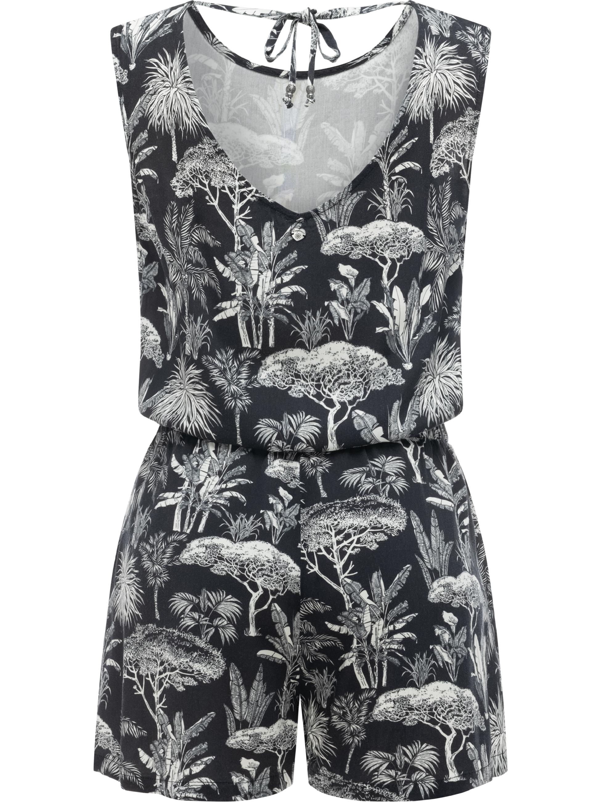 Kurzer Overall in Blumenprint "Zella" Dark Grey26