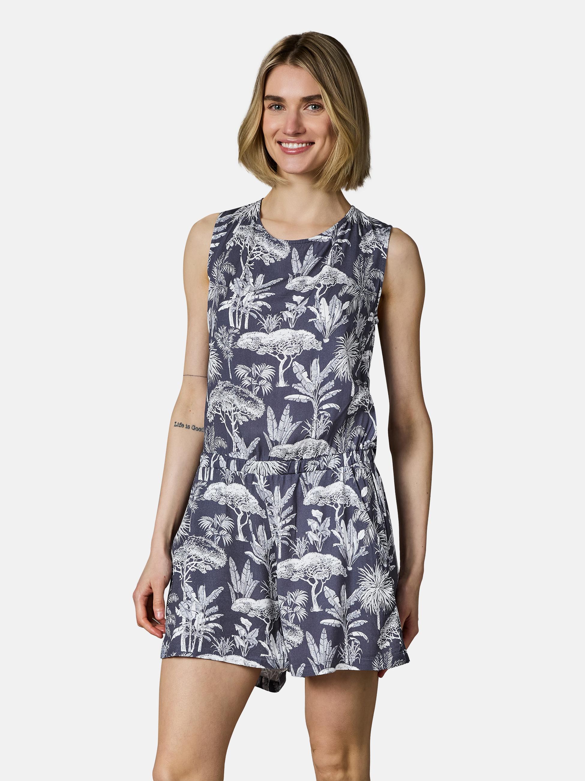 Kurzer Overall in Blumenprint "Zella" Midnight26