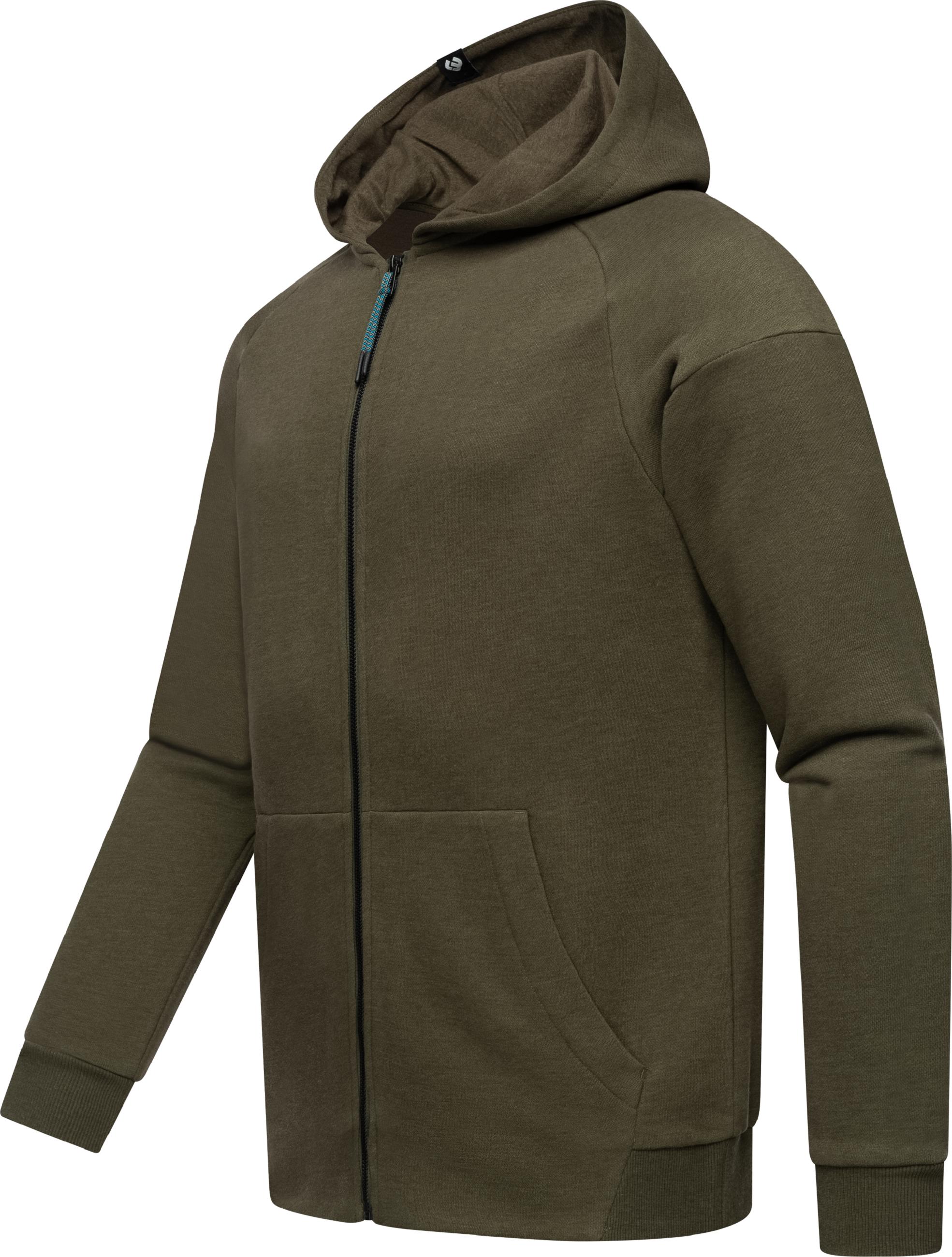 Weiche Sweatjacke mit Kapuze "Zenway" Dark Olive