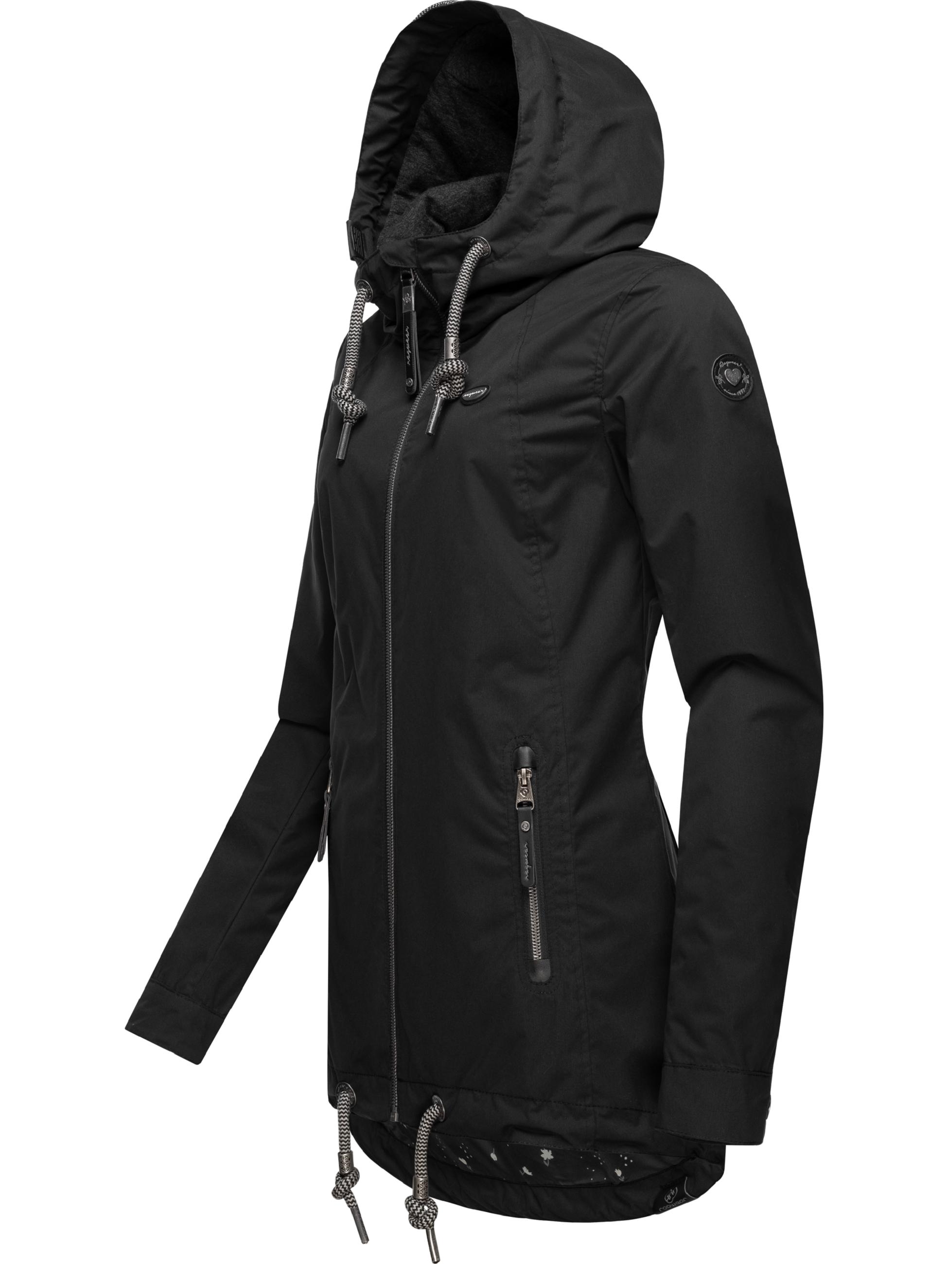 Leichte wasserdichte Übergangsjacke mit Kapuze "Zuzka" Black022