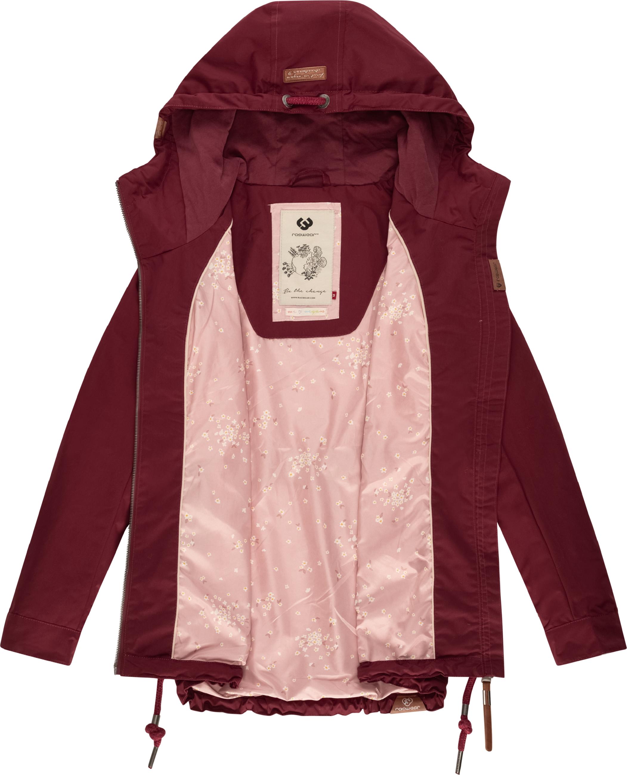 Leichte wasserdichte Übergangsjacke mit Kapuze "Zuzka" Wine Red22