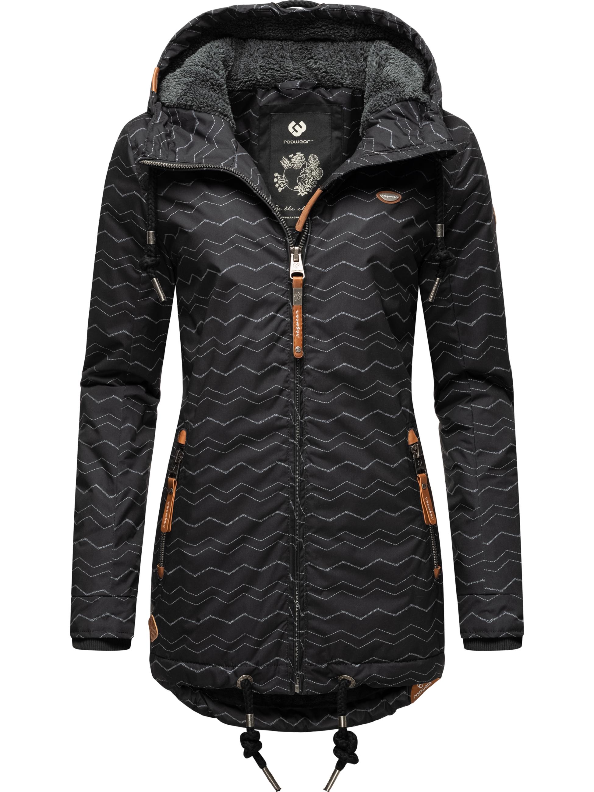 Wasserdichter Winterparka mit Kapuze "Zuzka Winter" Black Zig Zag21