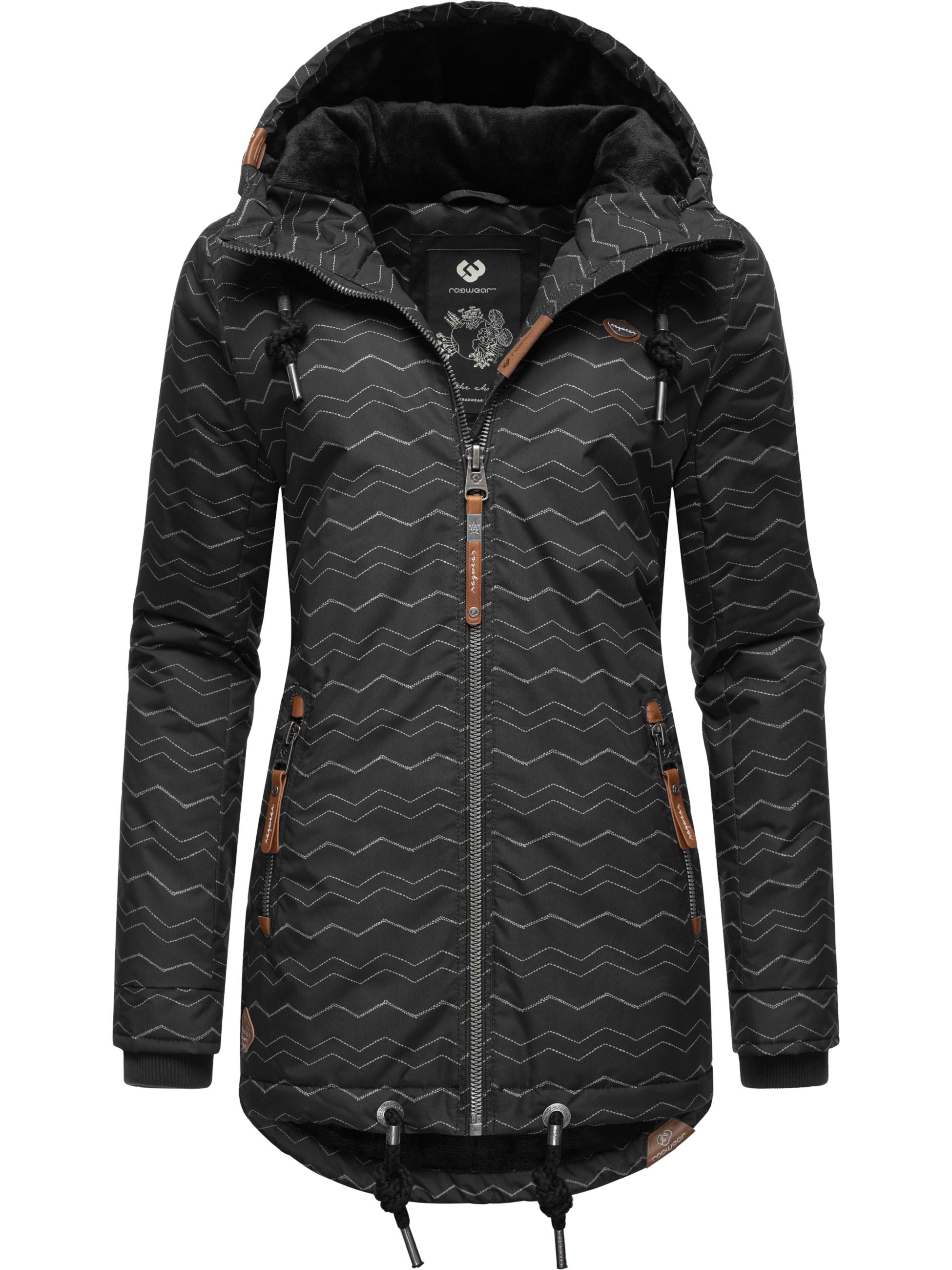 Winterparka mit Kapuze "Zuzka Winter" Black Zig Zag22